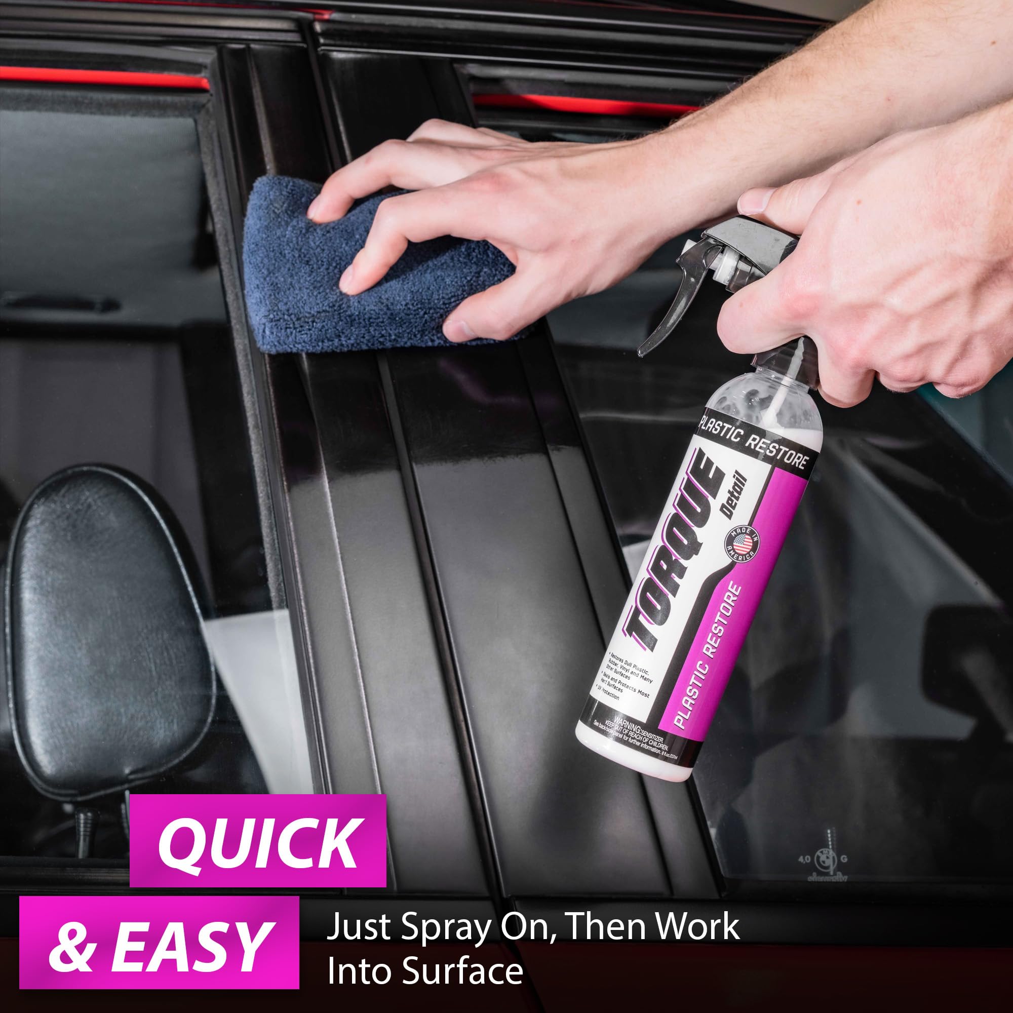 Torque Detail Plastic & Trim Restorer Spray - Restores & Protects Surfaces - 9.59 Fl Oz (Pack of 1)