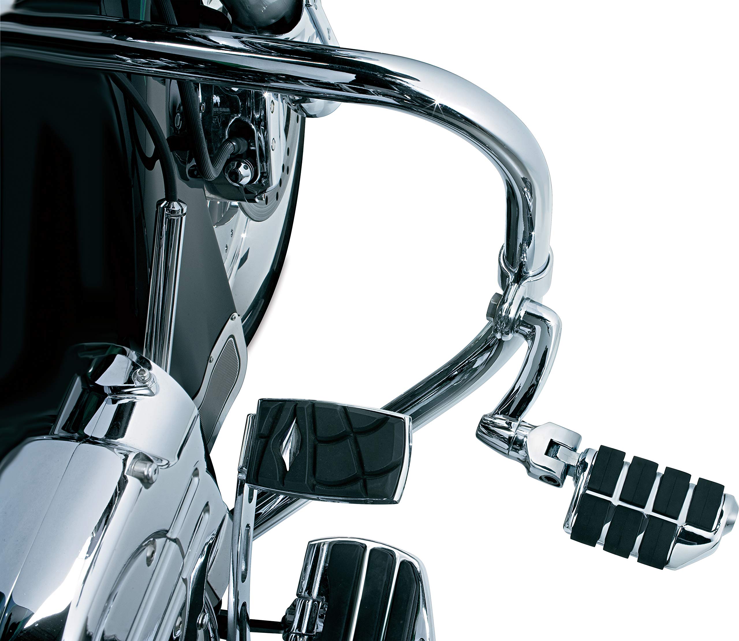 Kuryakyn 4575 Motorcycle Foot Controls: Longhorn Offset Dually Highway Pegs With Magnum Quick Clamps For 1-1/4'' Engine Guards/T