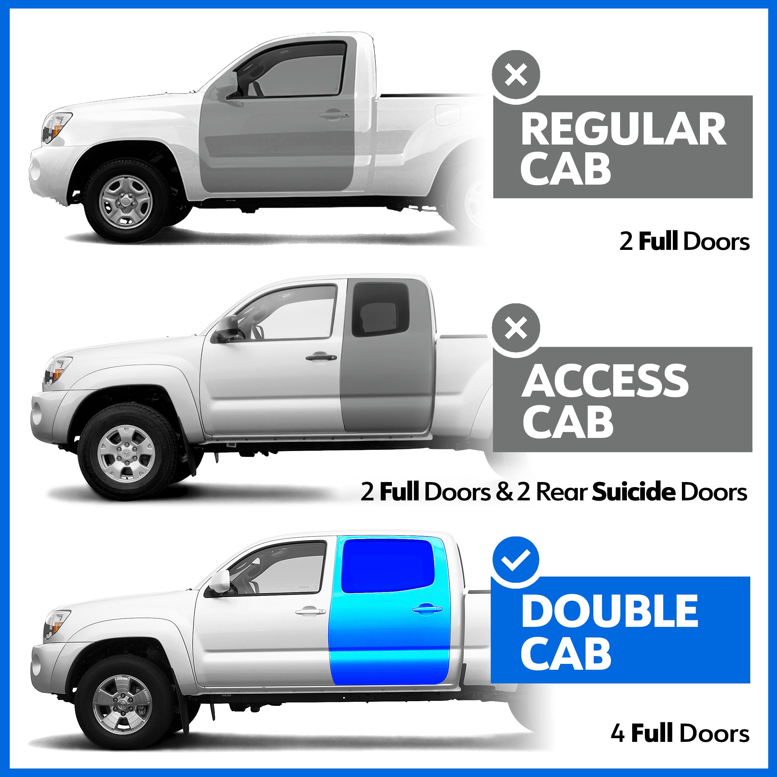 Tyger Auto Tg-Ss2T35038 Tyger Rider Running Boards Compatible With 2005-2023 Toyota Tacoma | Double Cab Only | 3.5'' Wide | Text