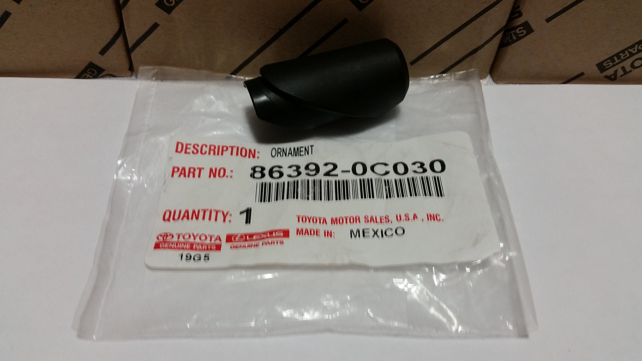 Toyota Tundra Antenna Bezel/Ornament 86392-0C030 - Black, Genuine Replacement Part