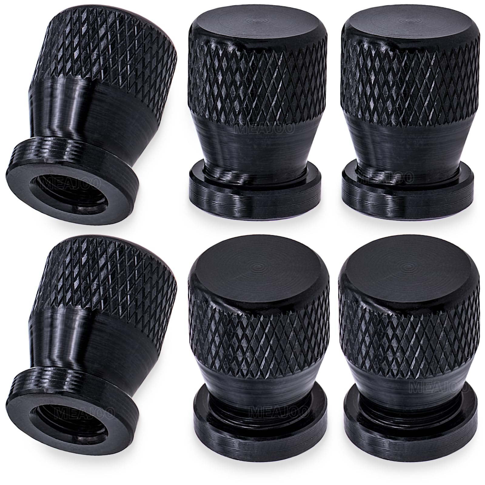Meajoo 6Pcs Car Tire Valve Stem Caps, Anodized Premium Alloy Air Caps Cover Accessories, Corrosion Resistant Leak-Proof, Univers