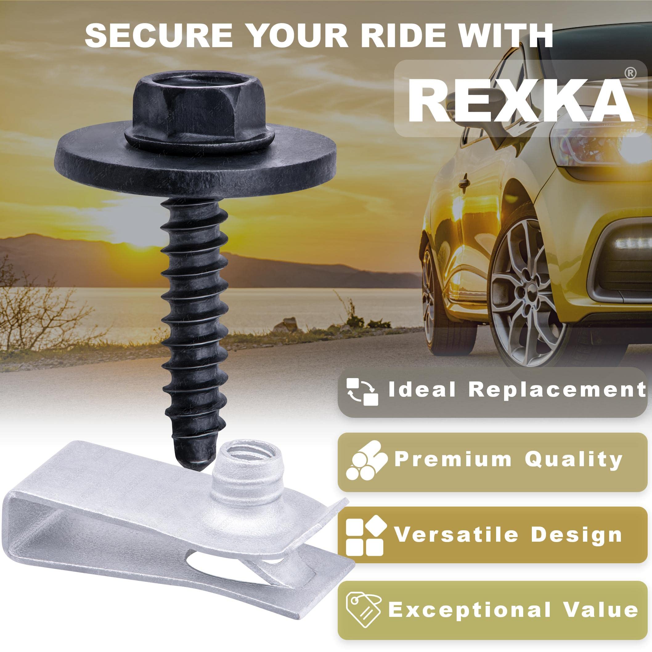Rexka Fender Liner Kit - 10 Sets of Splash Shields & Bolts for GM Models, One Size, Color: 10Sets