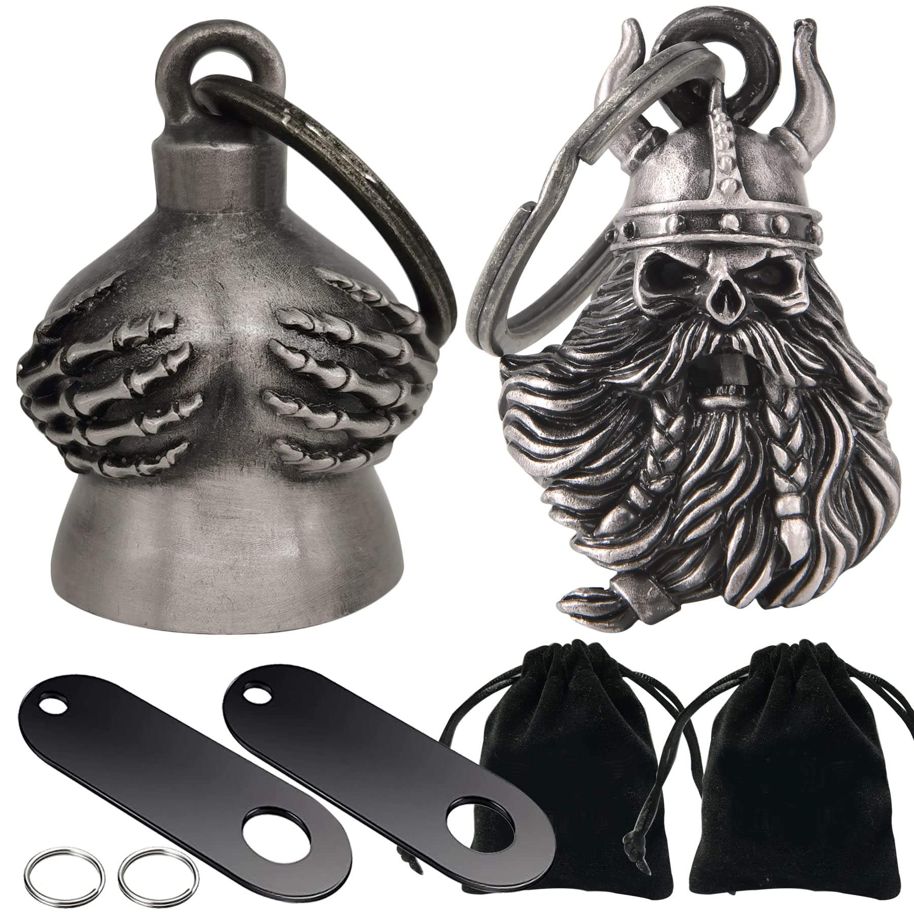 Dream Apparel 2 Pack Motorcycle Bells Guardian Angel for Biker Rider Men Women with Hangers, Ride Riding Accessories Drive Away 