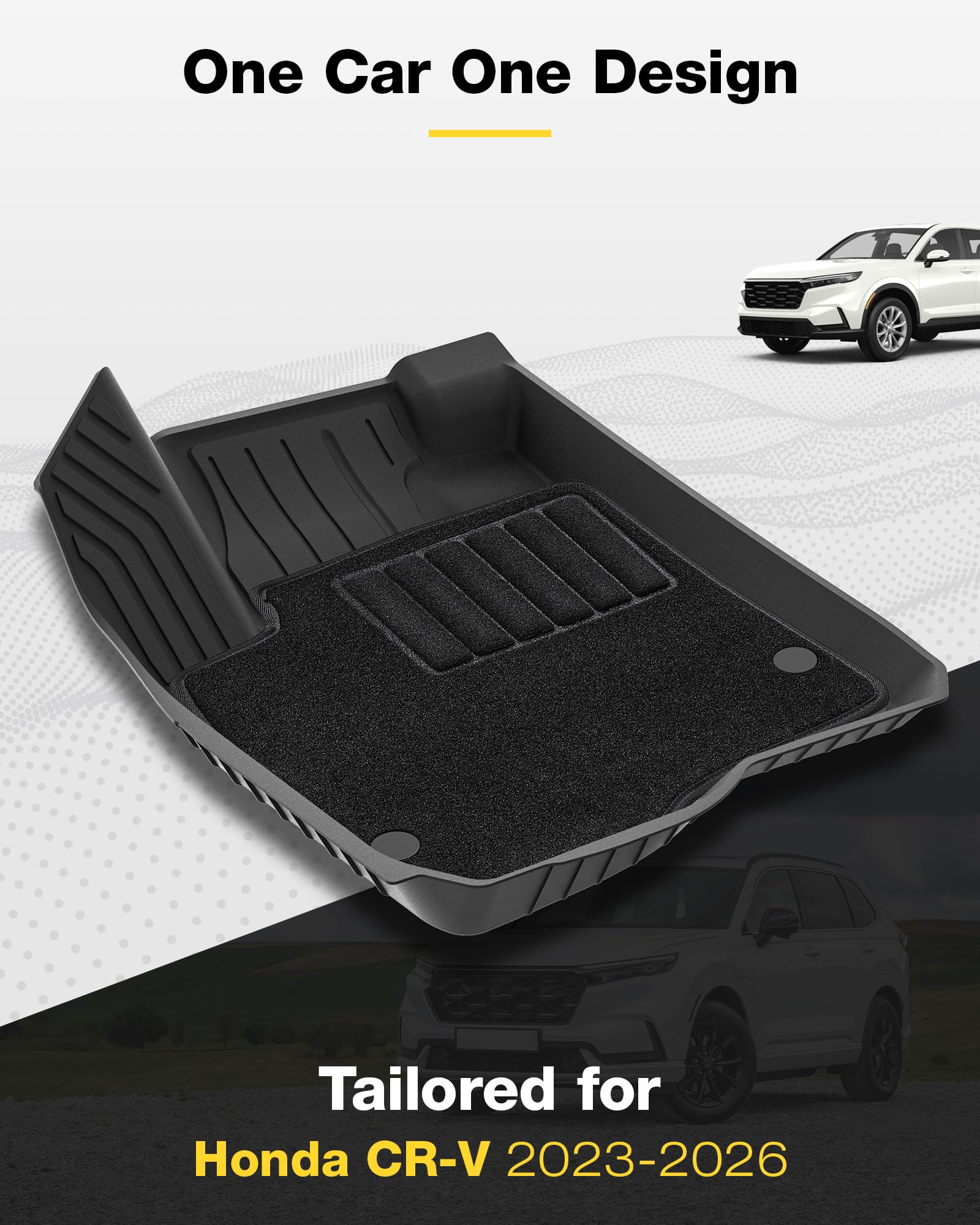 3W Floor Mats(With Carpet) & Cargo Liner Fit For Honda Cr-V 2023 2024 2025 2026 Tpe All Weather Waterproof Custom Fit Automotive