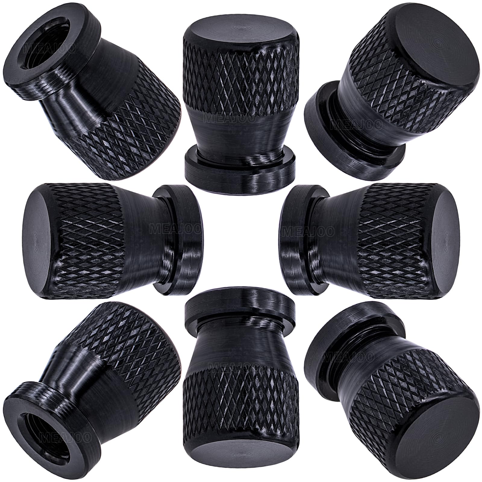 Meajoo 8Pcs Car Tire Valve Stem Caps, Anodized Premium Alloy Air Caps Cover Accessories, Corrosion Resistant Leak-Proof, Univers