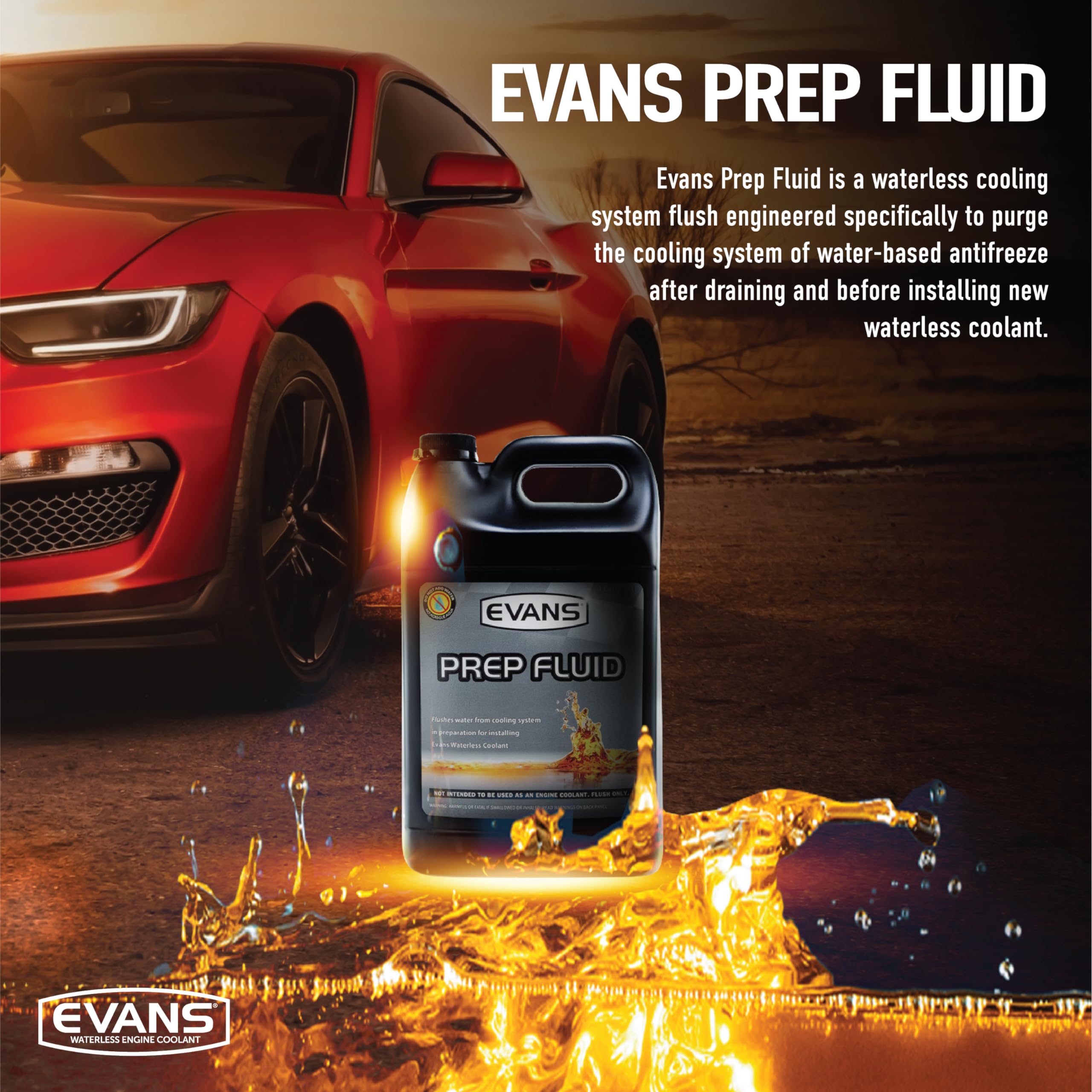 Evans Cooling Systems Ec42001 Waterless Prep Fluid, 128 Fl. Oz.