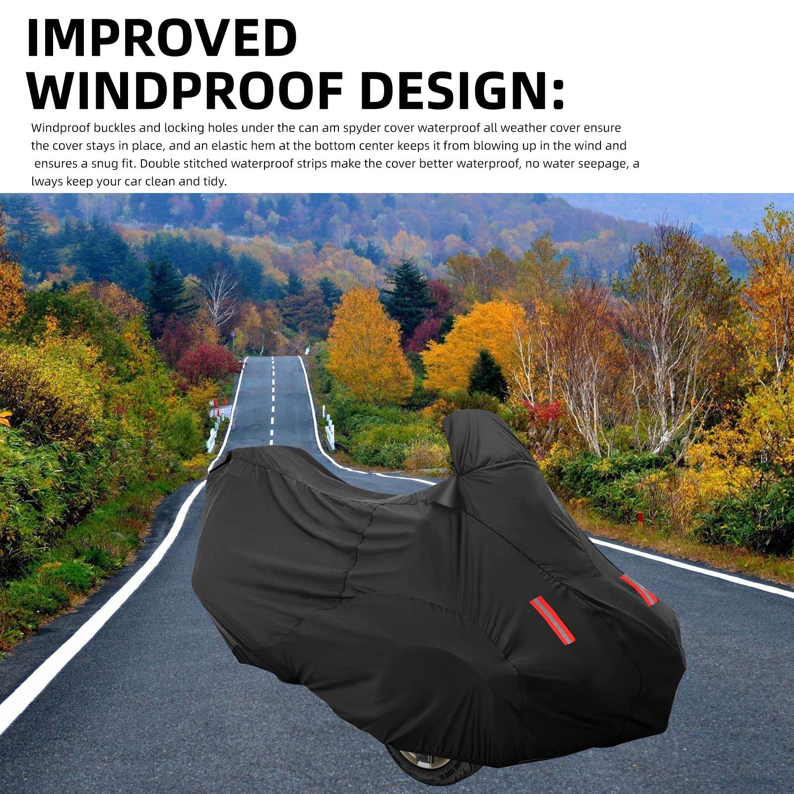 Can Am Spyder RT Cover 2010-2022, Can Am Spyder Cover Waterproof All Weather, 420D Oxford Cloth PU Coating, Waterproof and Anti-