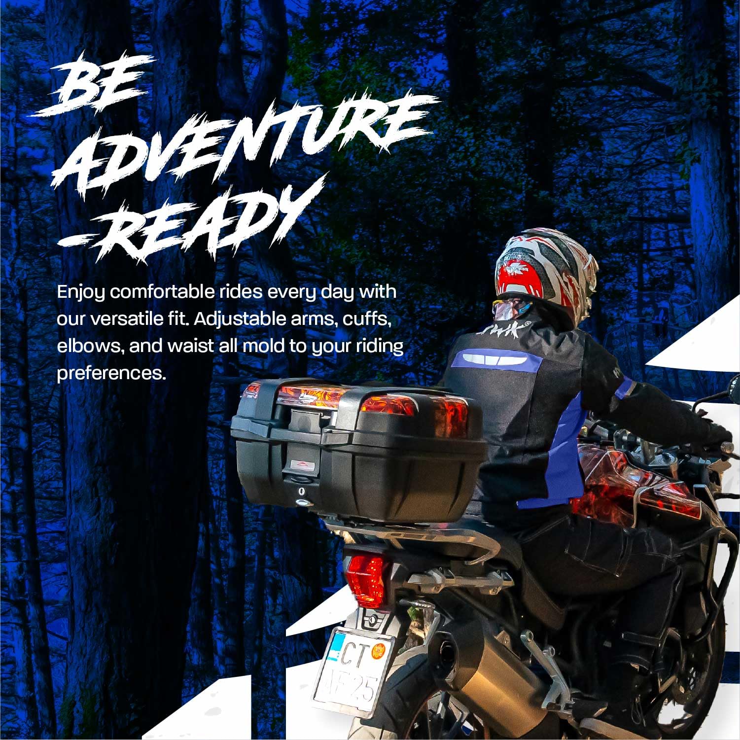 HWK Mesh Motorcycle Jacket - CE Armored, Breathable, Medium, Blue, Model HWK-MSR1