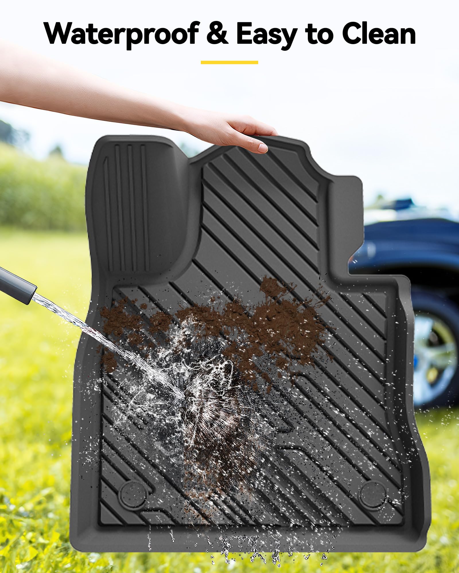 3W Floor Mats Custom Fit For 2020-2023 2024 2025 Ford Explorer 7 Passenger, All Weather Tpe Full Set Car Accessories Floor Liner