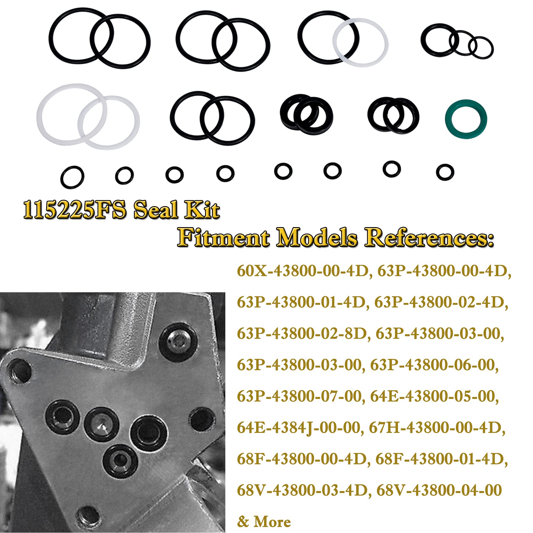 V-SEK 115225FS Fast Strike Power Trim Motor Seal Kit & Outboard Trim/Tilt Pin Wrench MT0006 32mm x 4mm/4.5mm (YB-06175-1A) Compa