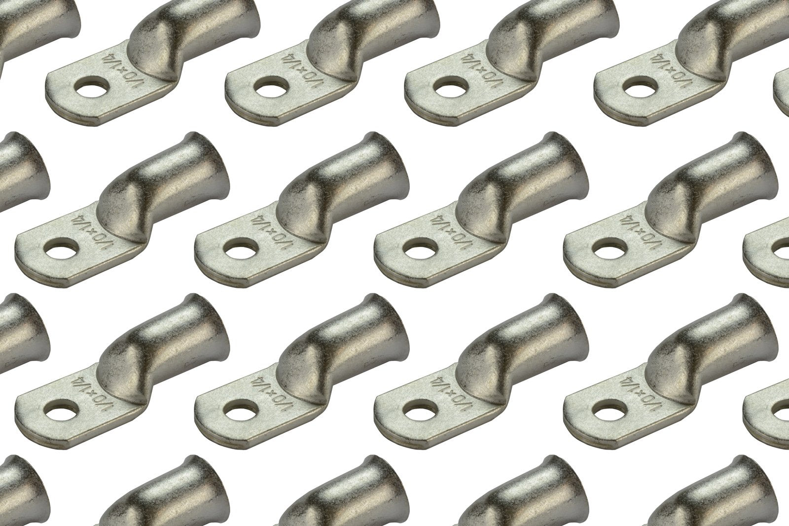 Temco 25 Pack Tinned Copper Welding Battery Cable Ends, Lugs Terminal 1/0 Awg 1/4'' Hole - Marine Grade (6 Awg To 1/0 Awg Option