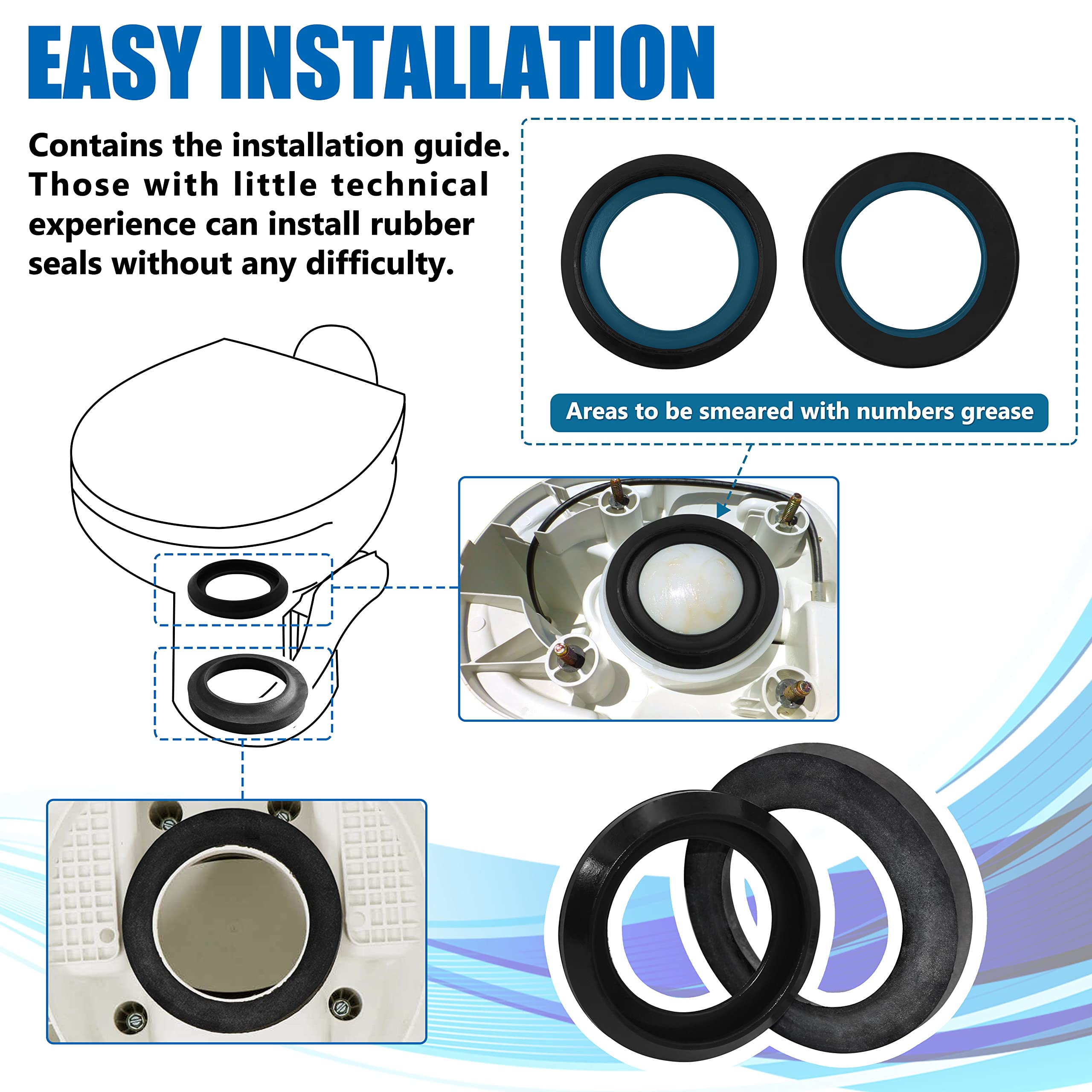Wehope 34120 Rv Waste Ball Seal Kit Compatible With Thetford Aqua-Magic Style Plus/Style Lite/Style Ii/Residence Permanent Toile