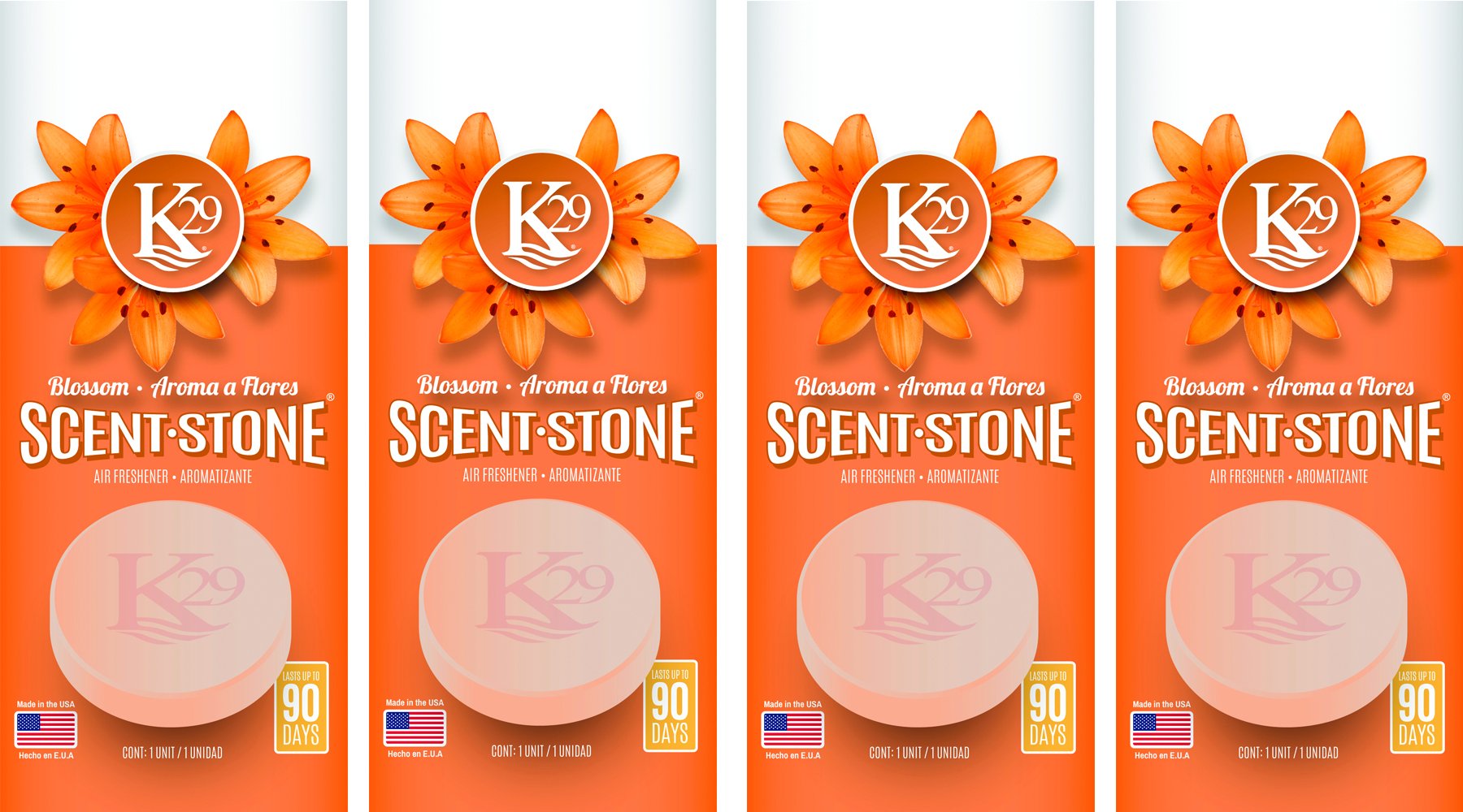 Sterling Teal (K16001-4) K29 'Blossom' Stone Air Freshener, (Pack Of 4)