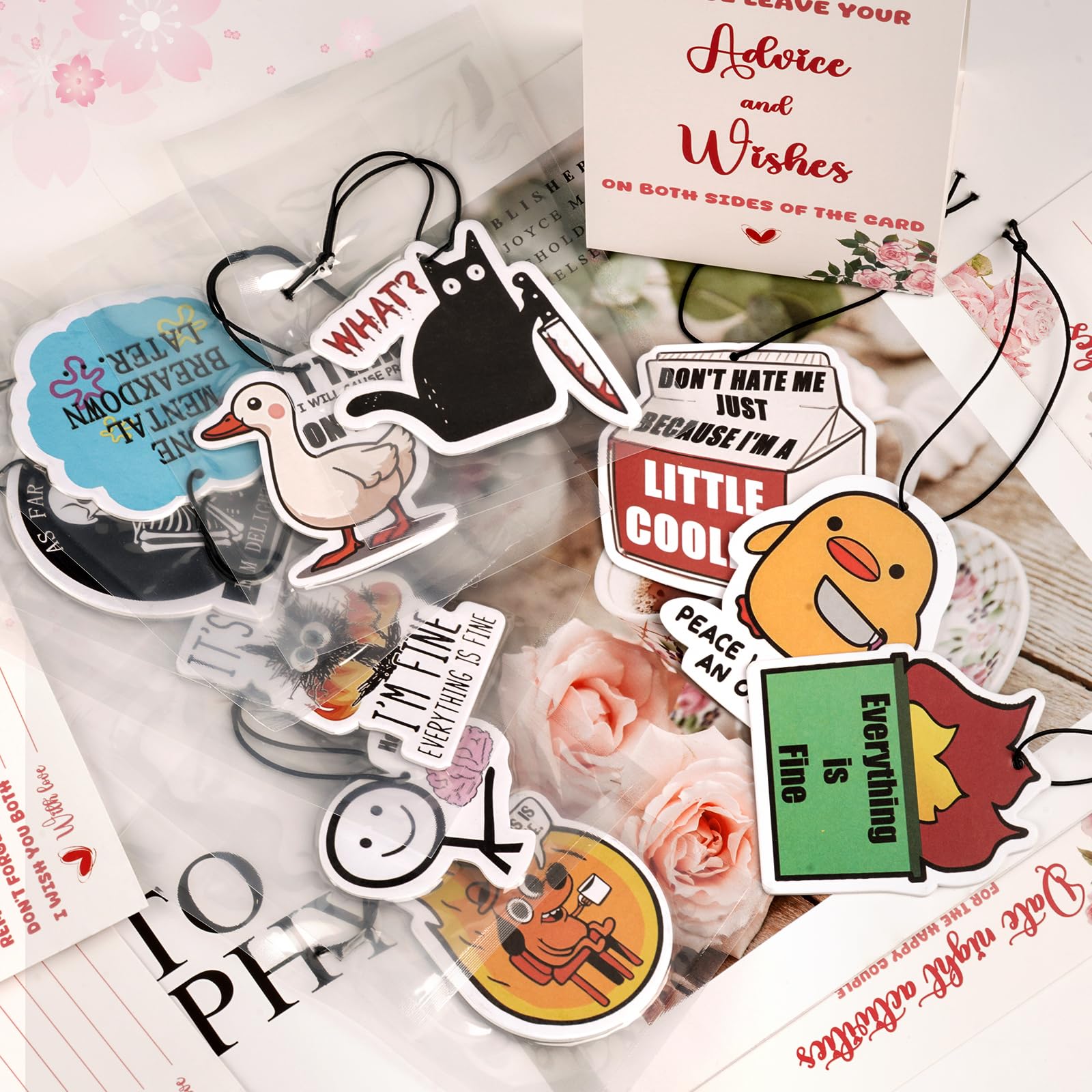 10Pcs Funny Car Air Freshener Hanging Decor Cute Accessories for Auto Interior, Funny Mirror Decor Hanging Cars Freshener Interi