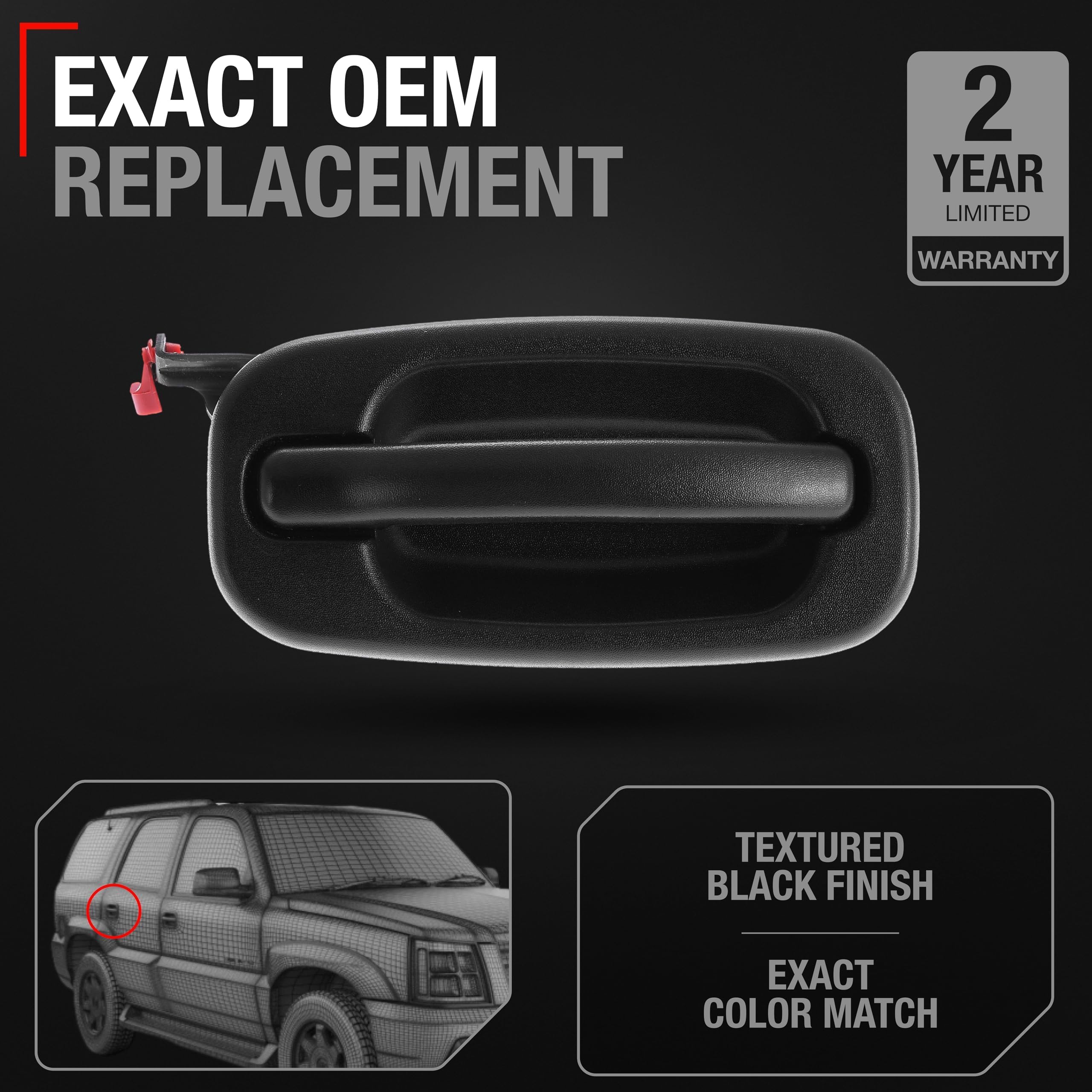 15721572 Rear Right Passenger Door Handle Replacement Compatible With 1999-2007 Chevrolet Silverado, Gmc Sierra 2002-2006 Avalan