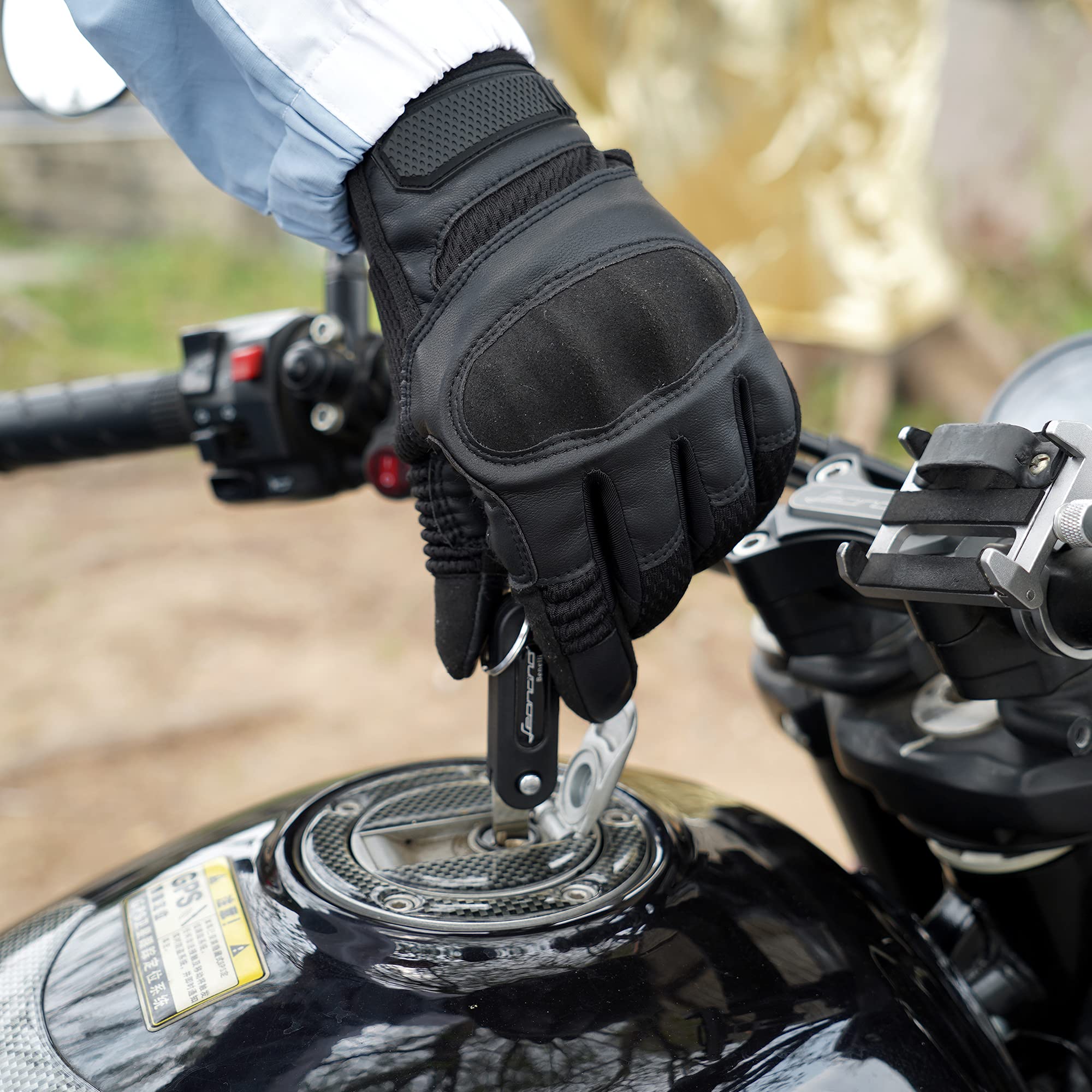Axbxcx Touch Screen Full Finger Gloves For Motorcycles Cycling Motorbike Atv Bike Camping Climbing Hiking Work Outdoor Sports Men Women Black S