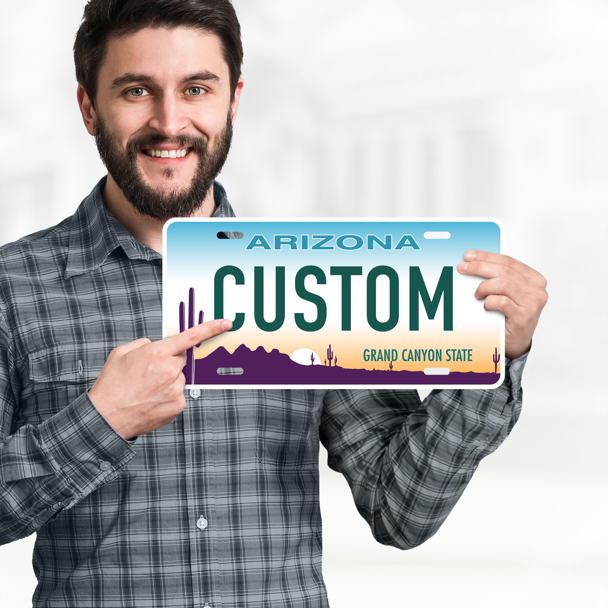 My Sign Center Custom Arizona License Plate - Personalized 6x12 Inch Rust-Free Aluminum, Fade Resistant, USA Made