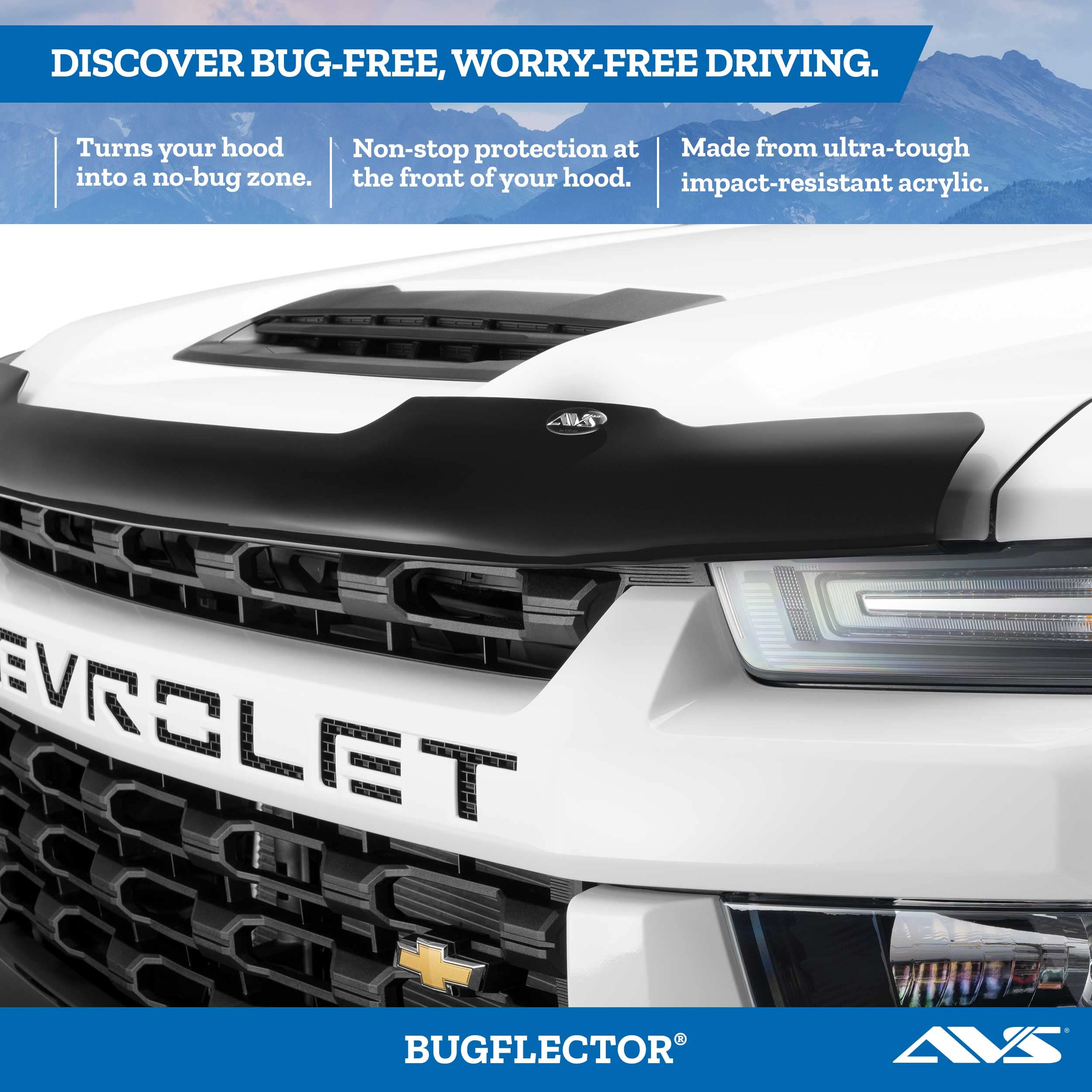 Auto Ventshade [Avs] Bugflector / Hood Shield | Fits 2010 - 2024 Toyota 4Runner, 1 Pc. | Dark Smoke - 23071