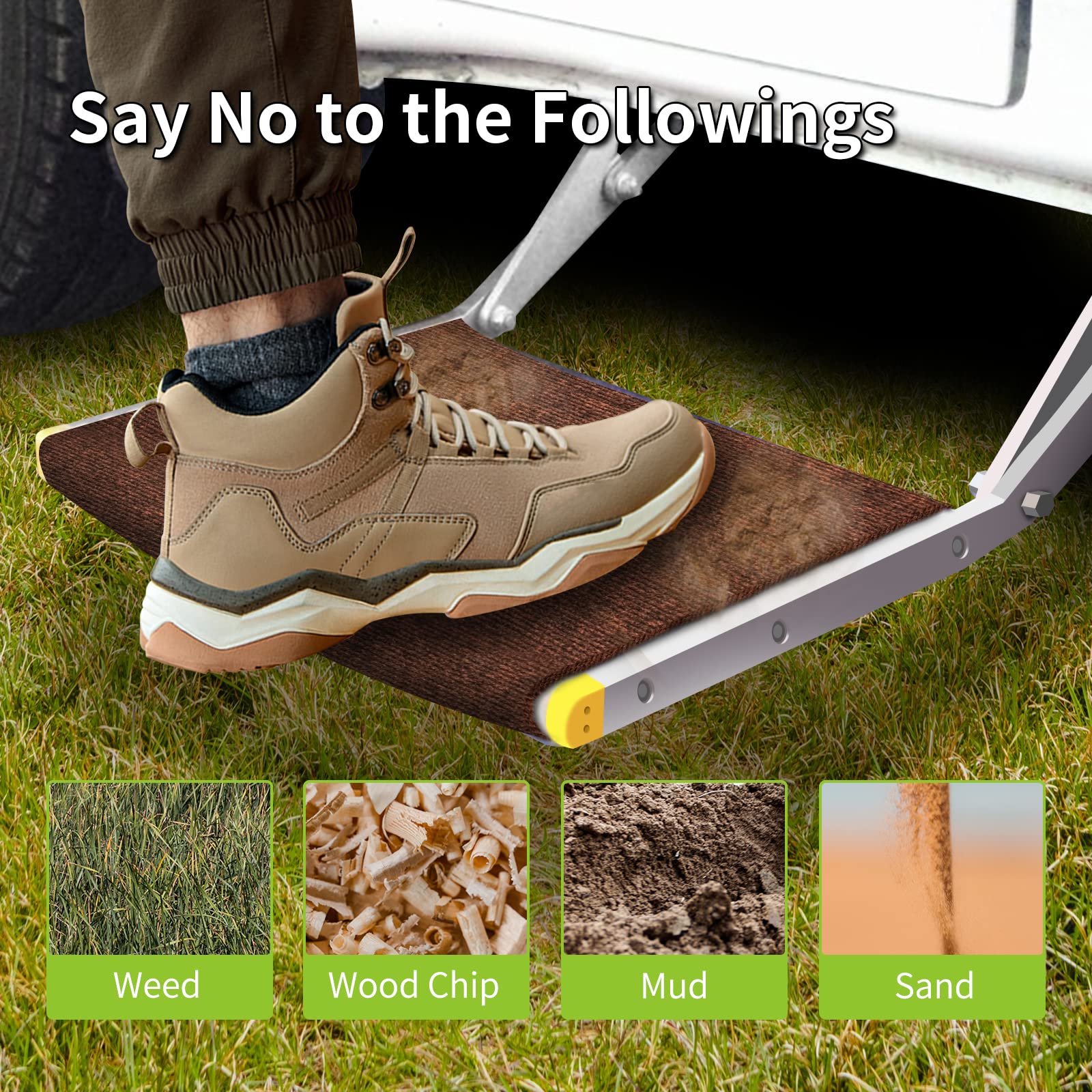 RVMATE RV Step Rugs - 22" Wide, Brown Polyester Covers for Radius Steps - 3 Pack