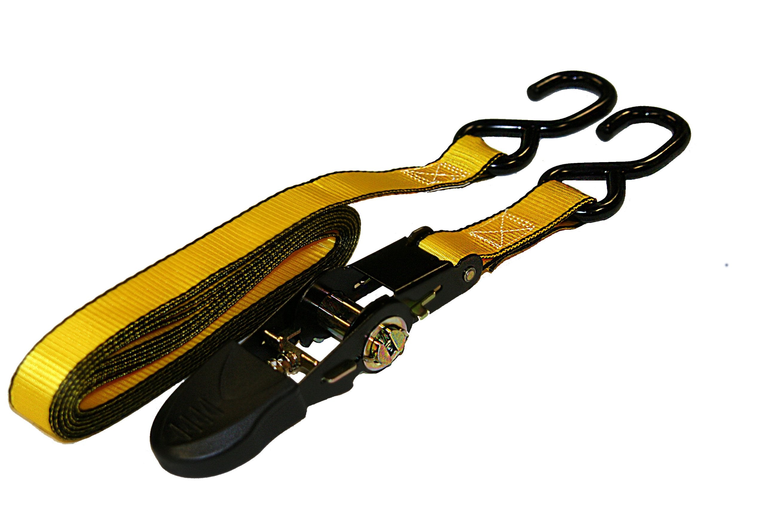 Everest Premium Ratchet Tie Down - 4 Pk - 1 In - 10 Ft - 300 Lbs Working Load - 900 Lbs Break Strength - Cambuckle Alternative -