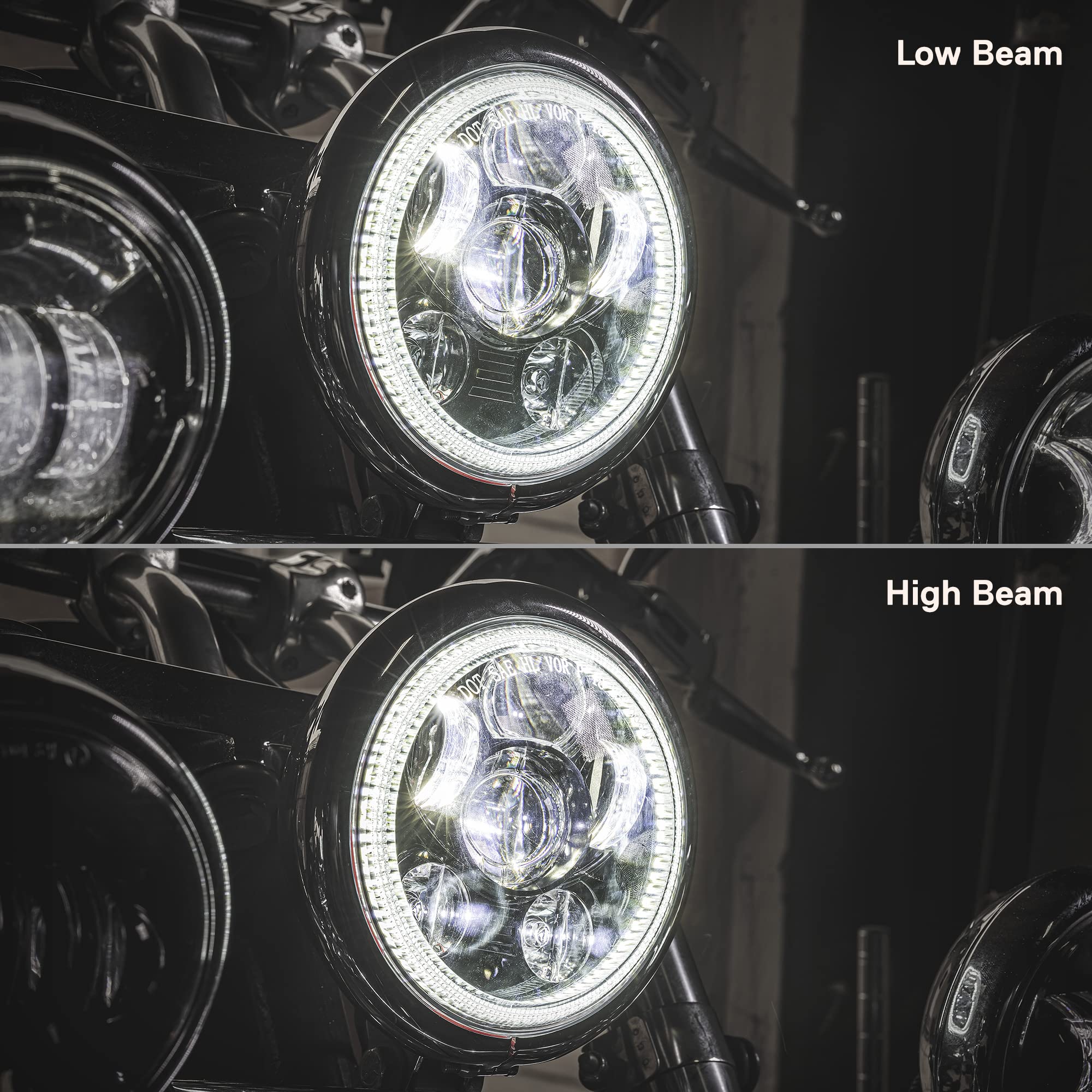 TRUE MODS 5.75'' Harley LED Headlight for Harley Davidson [Chrome-Finish] [HALO DRL] [DOT Compliant] Round LED Motorcycle Headli