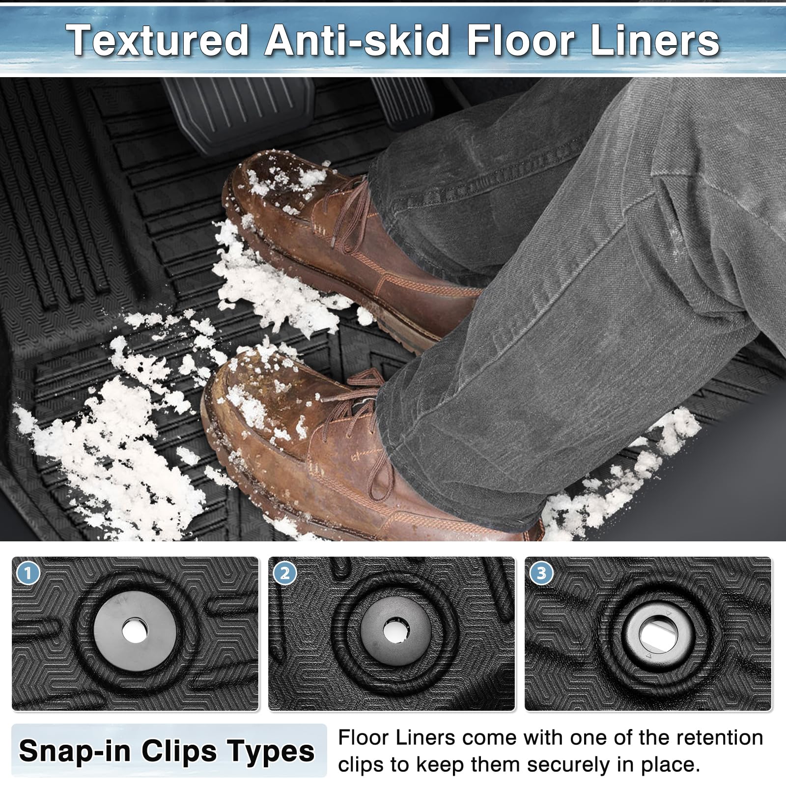 Mixsuper Floor Mats for Ford Expedition/Lincoln Navigator 2018-2024, Only for 8 Seater, Including Max and L, Fit with 2nd Row Be