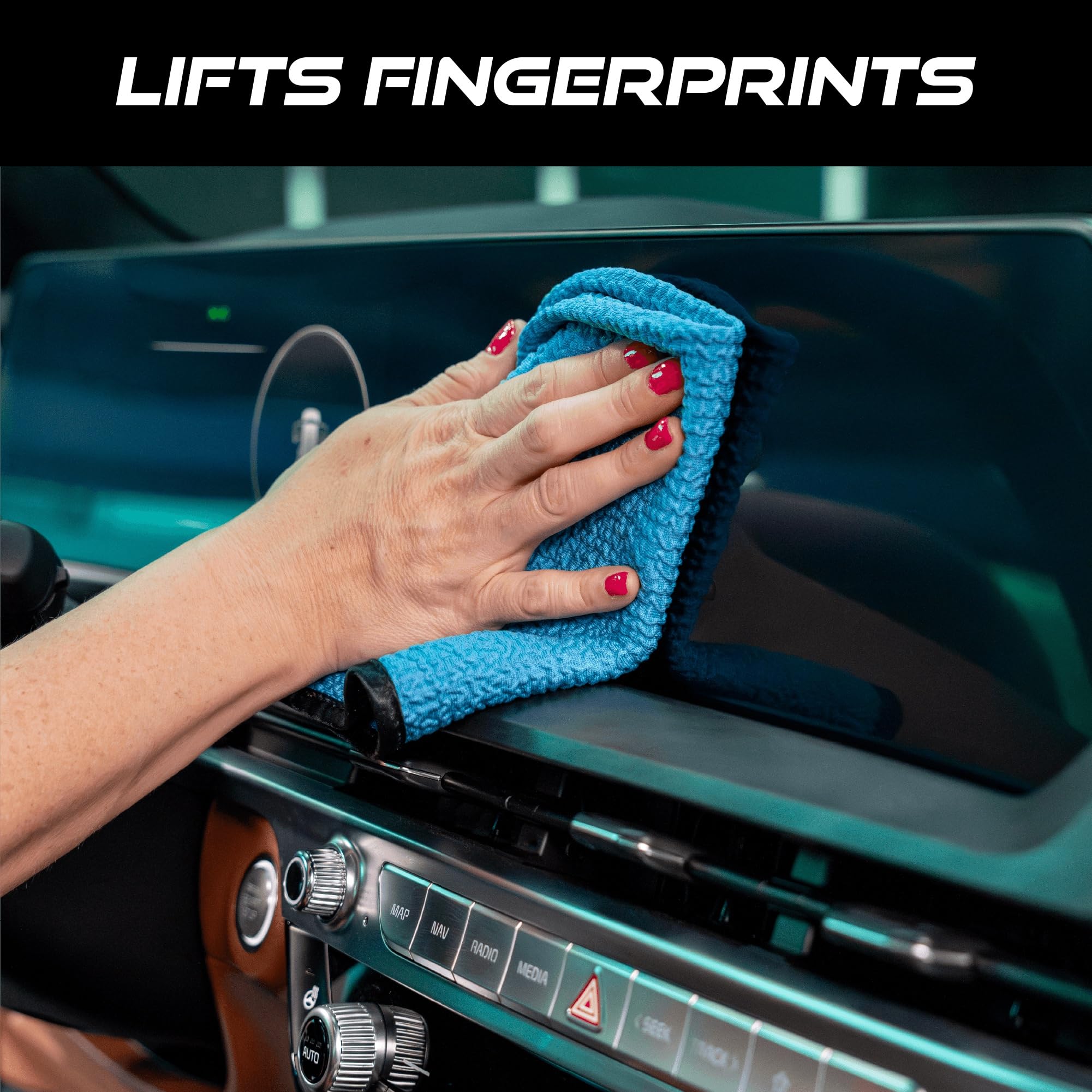 VIKING Microfiber Cleaning Cloths 2 Pack - 16x16 inch Glass Towels, Blue, Ideal for Car Detailing and Home Use, Model 213301