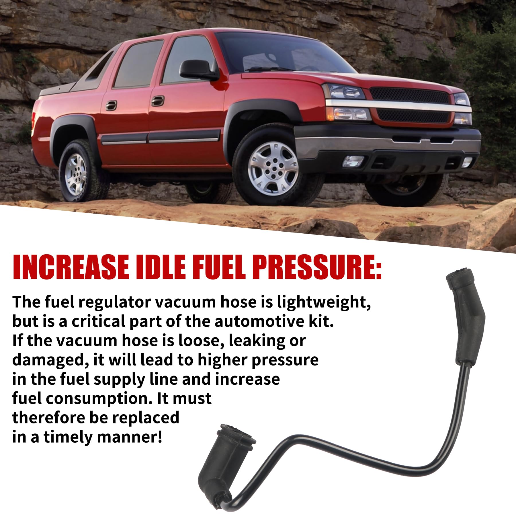 UMNNYK Car Fuel Pressure Regulator Vacuum Line Tube Compatible with GMC Chevrolet Sierra Silverado Avalanche Colorado Buick Yuko