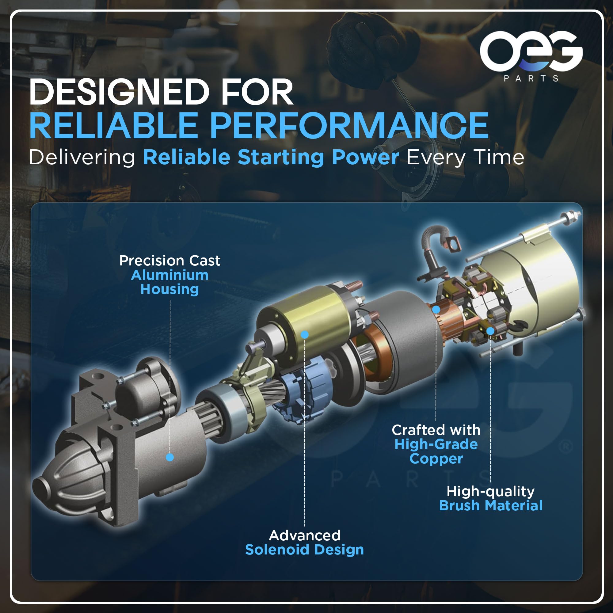 OEG Parts New Starter Compatible with Ford LTD Mustang Thunderbird, Mercury Capri Marquis, Versatile Merkur 2.3L 2.0L 1984-1991