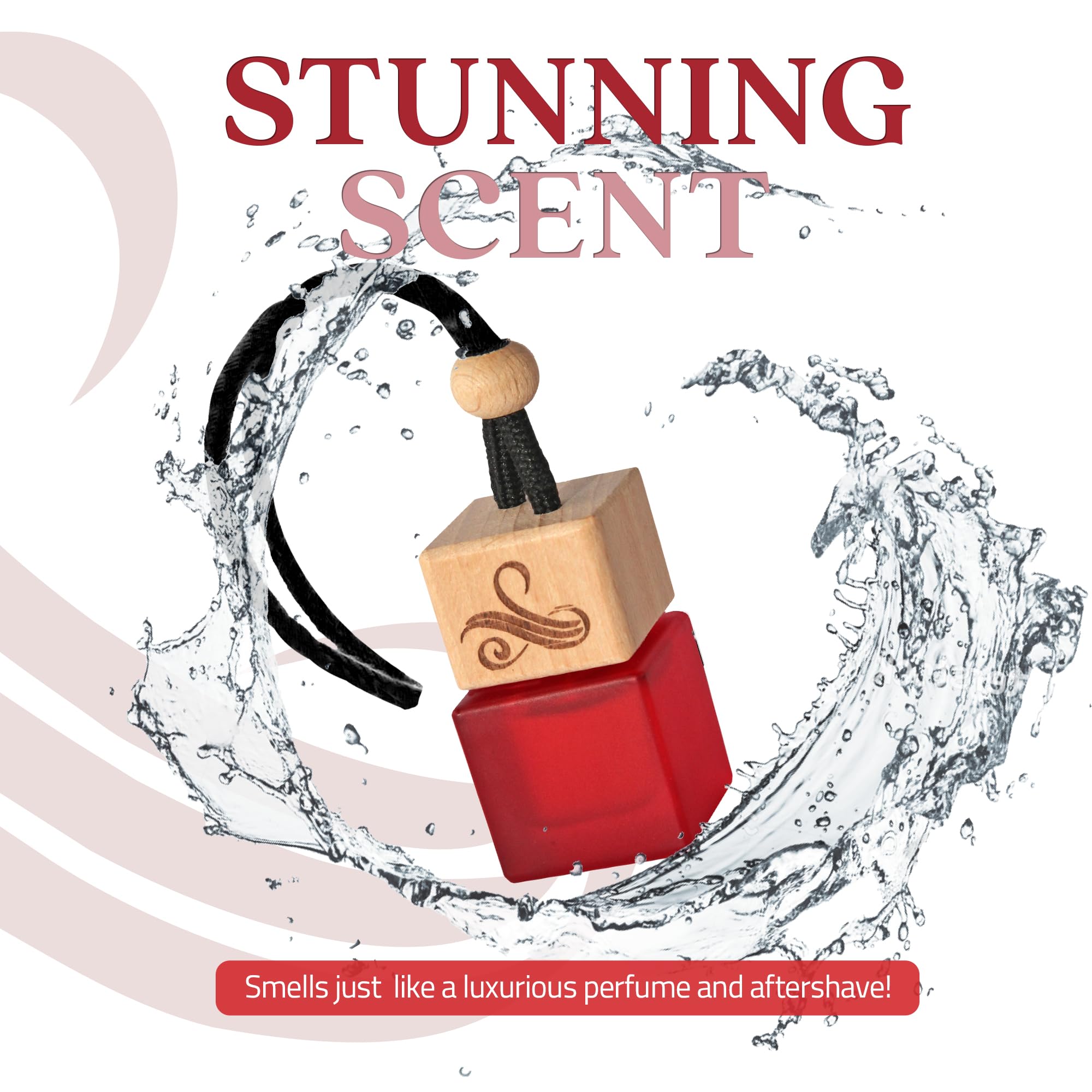 Perfa Black Opium Car Air Freshener for Women, 0.3 Fl Oz, Red, Strong Perfume Scent with Vent Clip, Model PERFA-AROMA_DIFFUSER-a46b