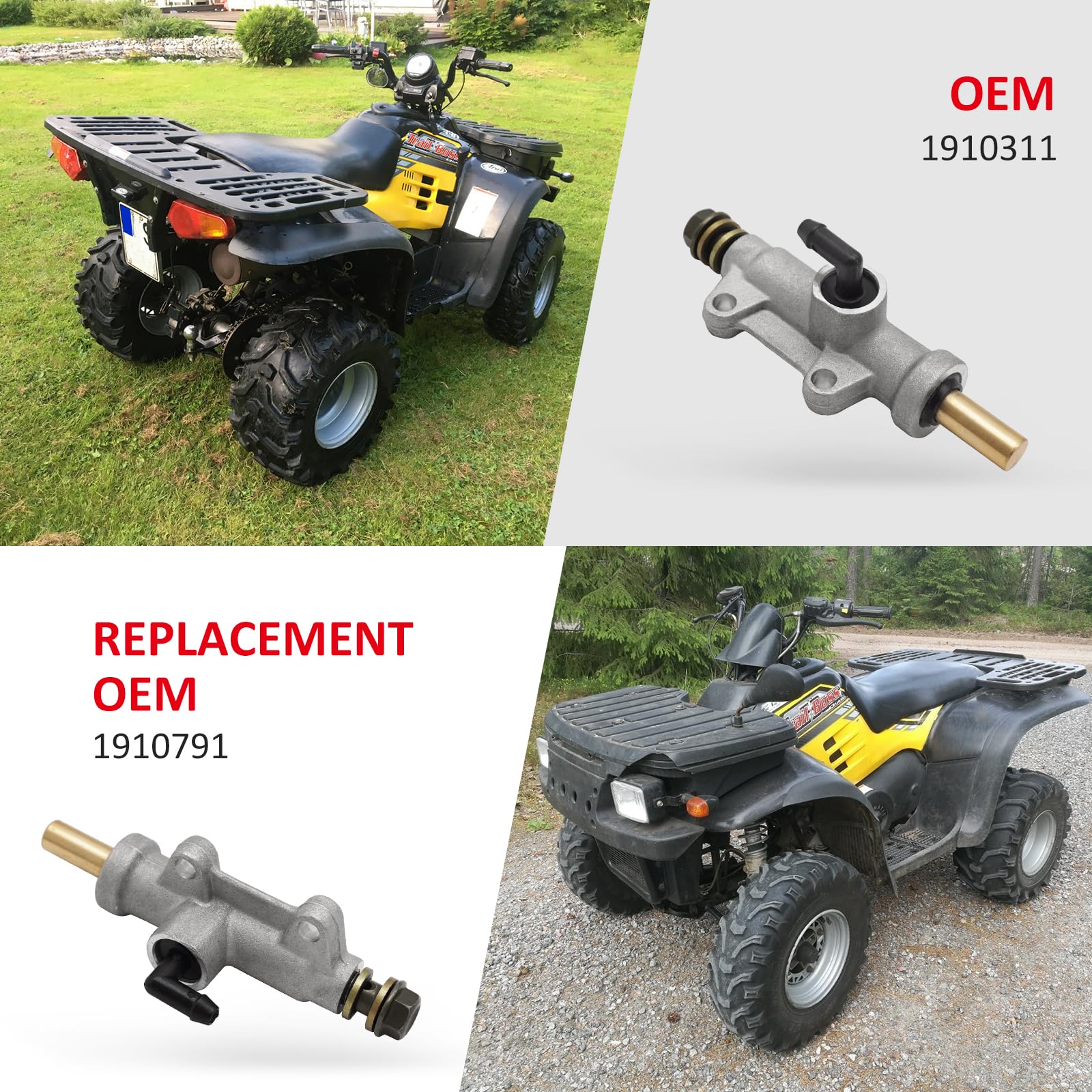 Rear Foot Brake Master Cylinder for Polaris Scrambler 500 400 Magnum 325 500 330 Trail Blazer 250 330 400 Trail Boss 325 330 Xpe