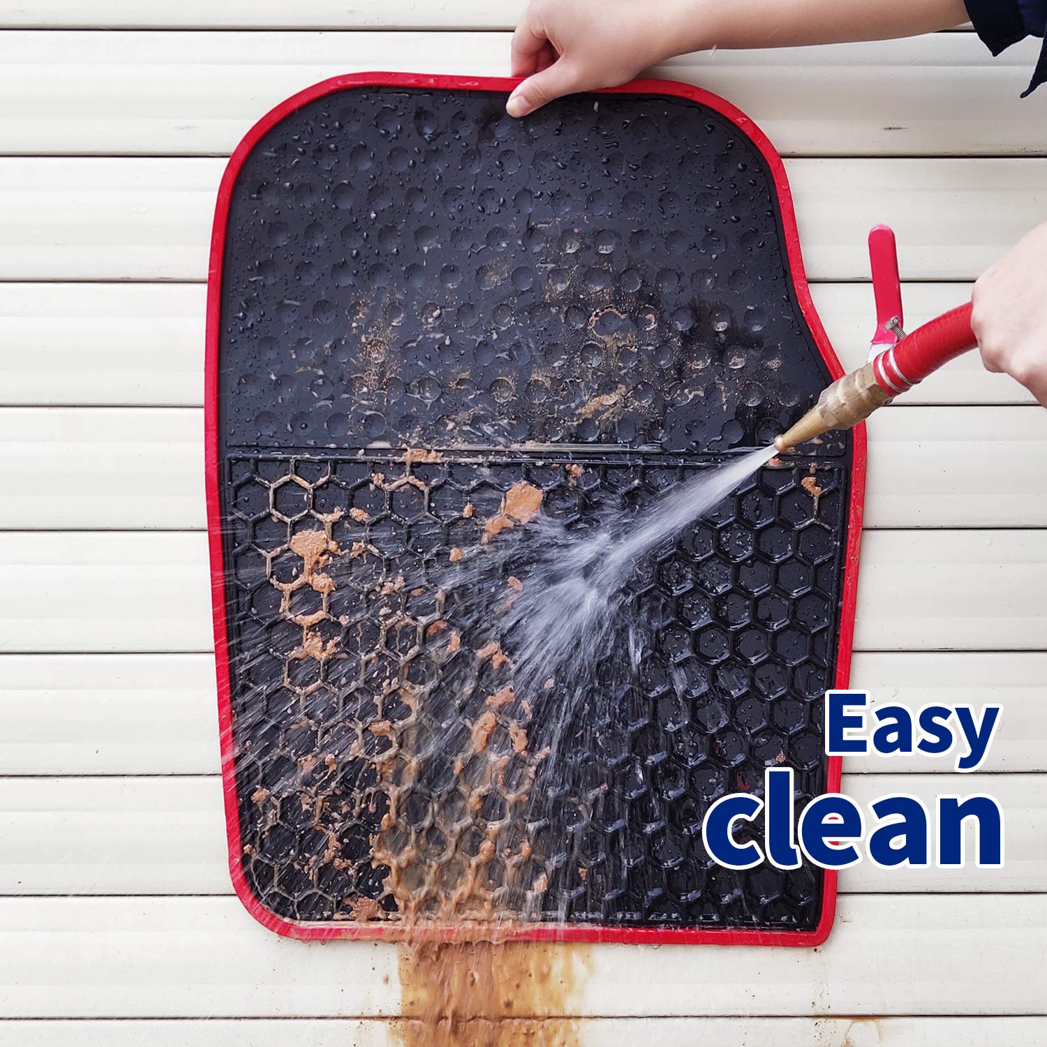 Megiteller Car Floor Mats Custom Fit for Hyundai Santa Fe 2019 2020 Odorless Washable Heavy Duty Rubber (All Weather) Floor Line