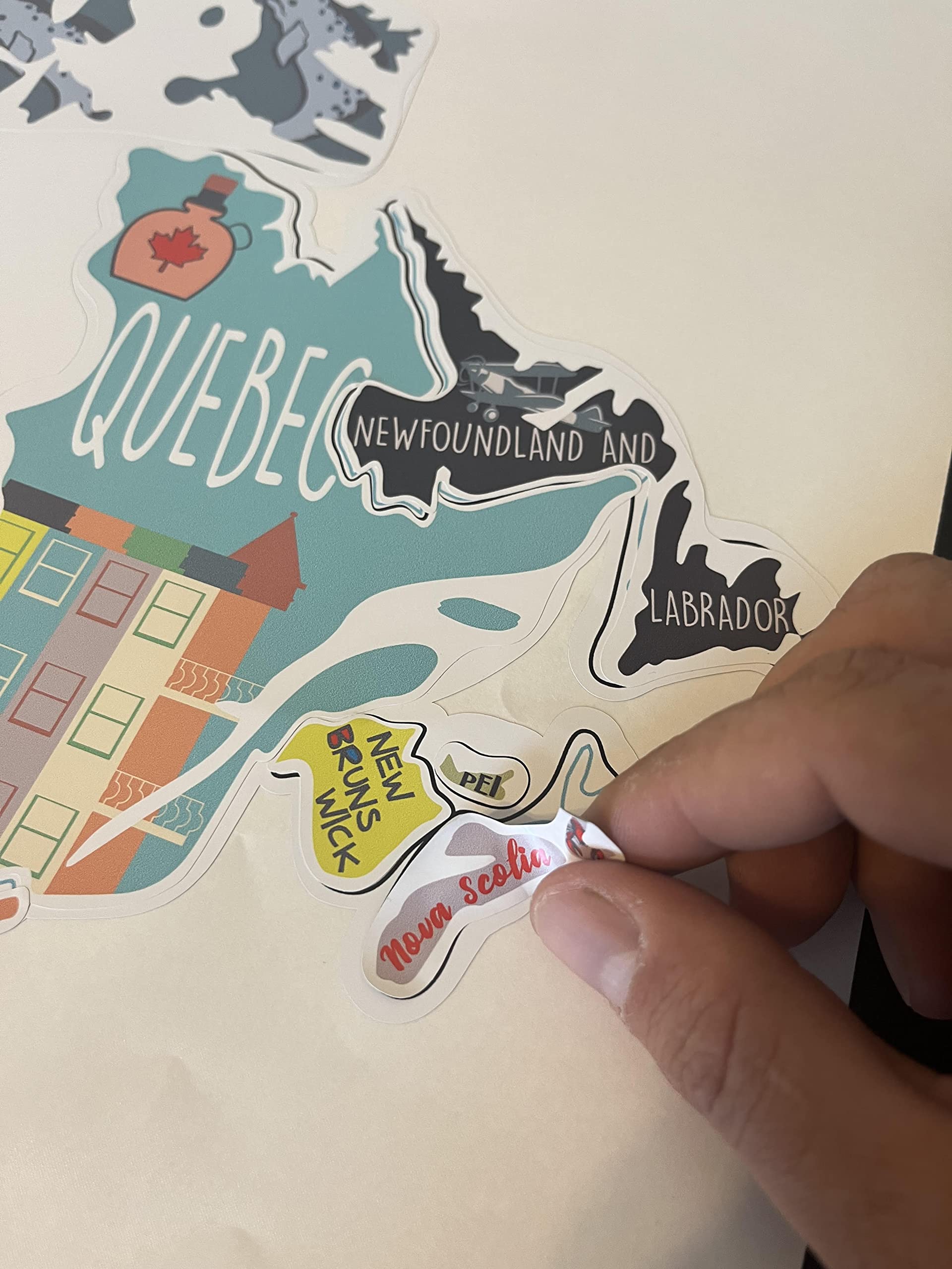 Fairwinds Designs RV Sticker Map of Canada - Vinyl Decals for Motorhome & Travel Trailers, Multicolor Travel Map Sticker Set
