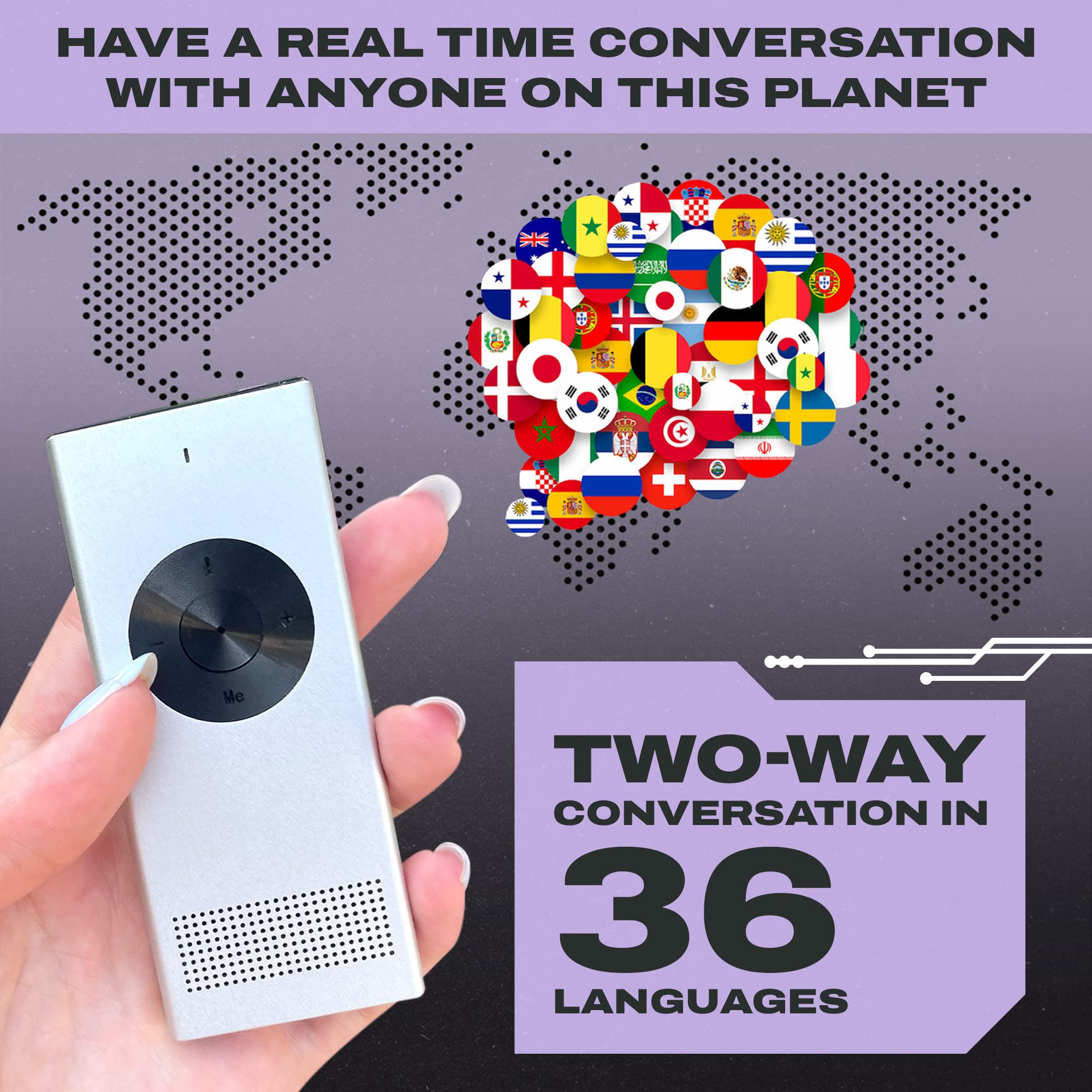 Enence Muama Enence Instant Two-Way Translator - Portable, Real-time Translation in 36 Languages for Travel & Business Communications