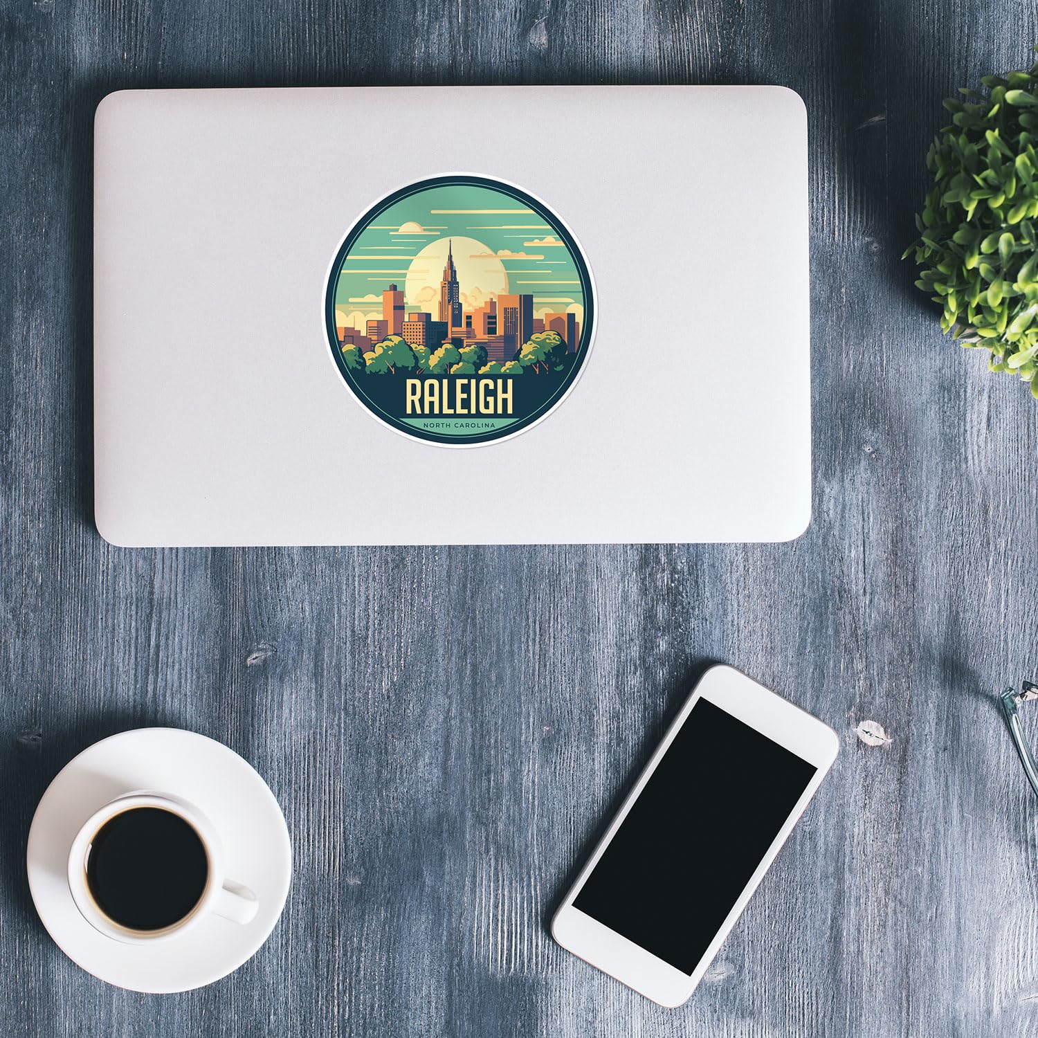 Raleigh City Sticker - Waterproof Vinyl Decal for Car Bumper, Laptop, Water Bottle, Wall, and Window, Size - 5'' Longer Side