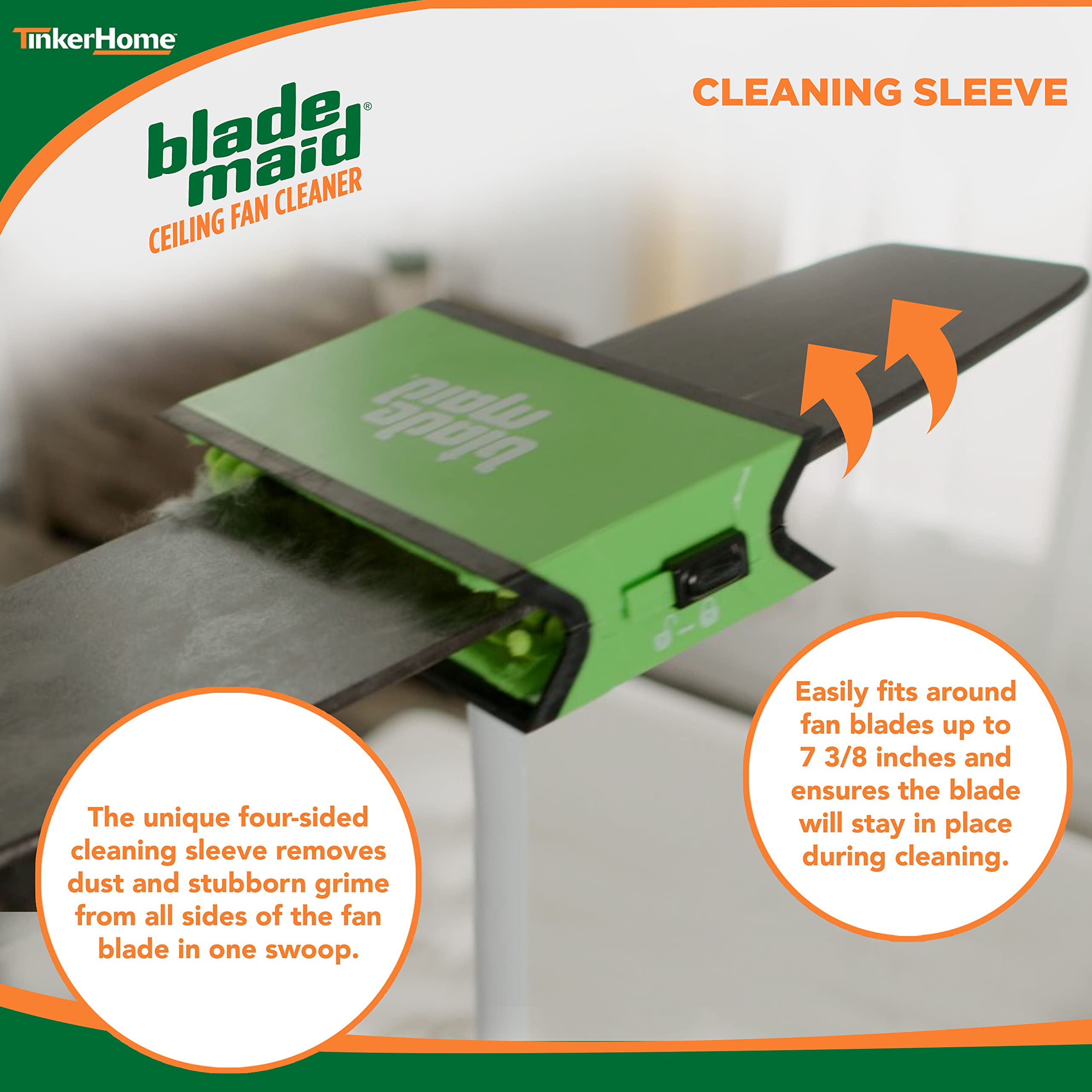 Blade Maid Ceiling Fan Cleaner - Extendable 3ft Microfiber Dusting Brush, Wall Duster, Removes Cobwebs, Reusable Pads, Kit
