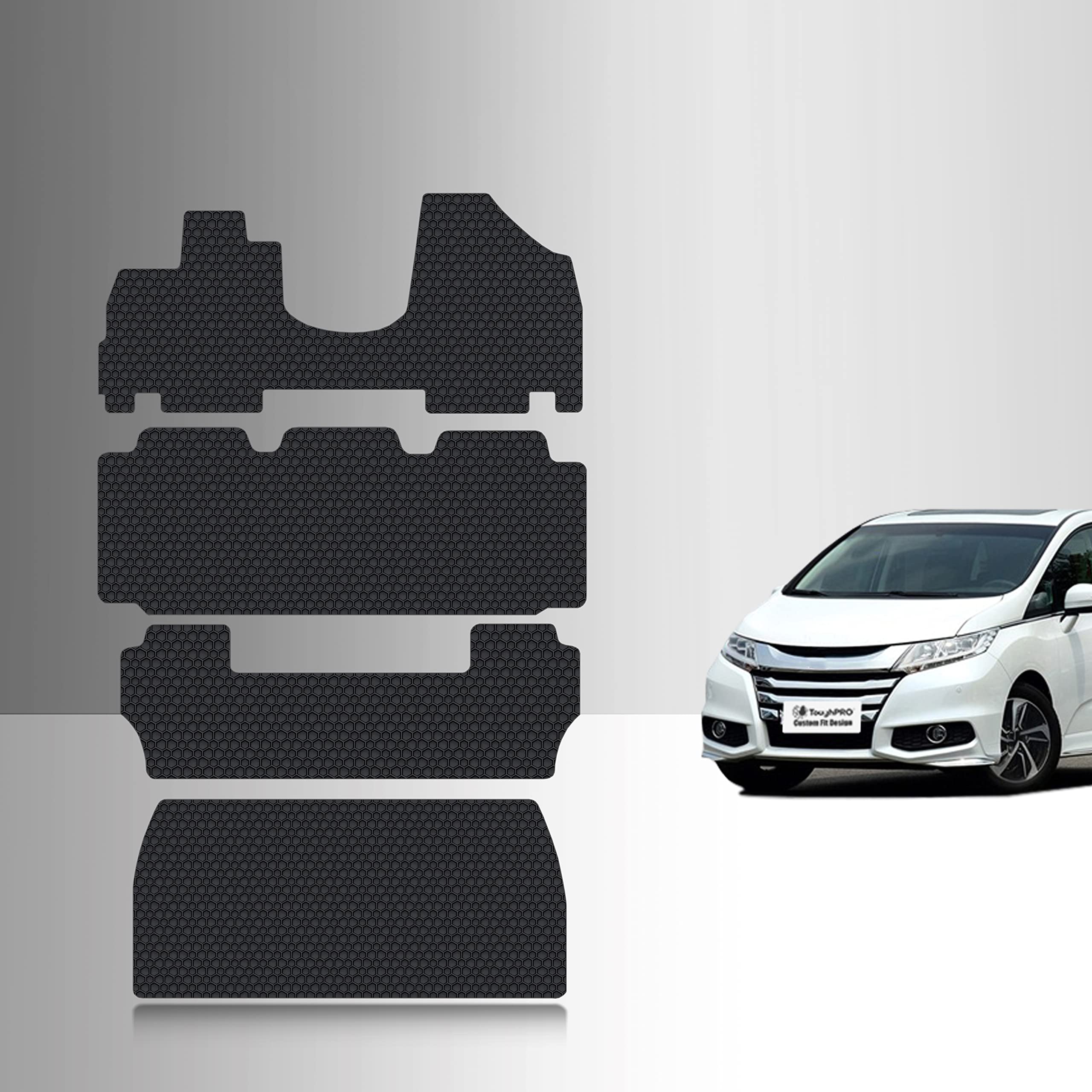Toughpro Floor Mats Accessories 1St + 2Nd + 3Rd Row + Cargo Mats Accessories For Honda Odyssey (8 Seater) All Weather Heavy Duty