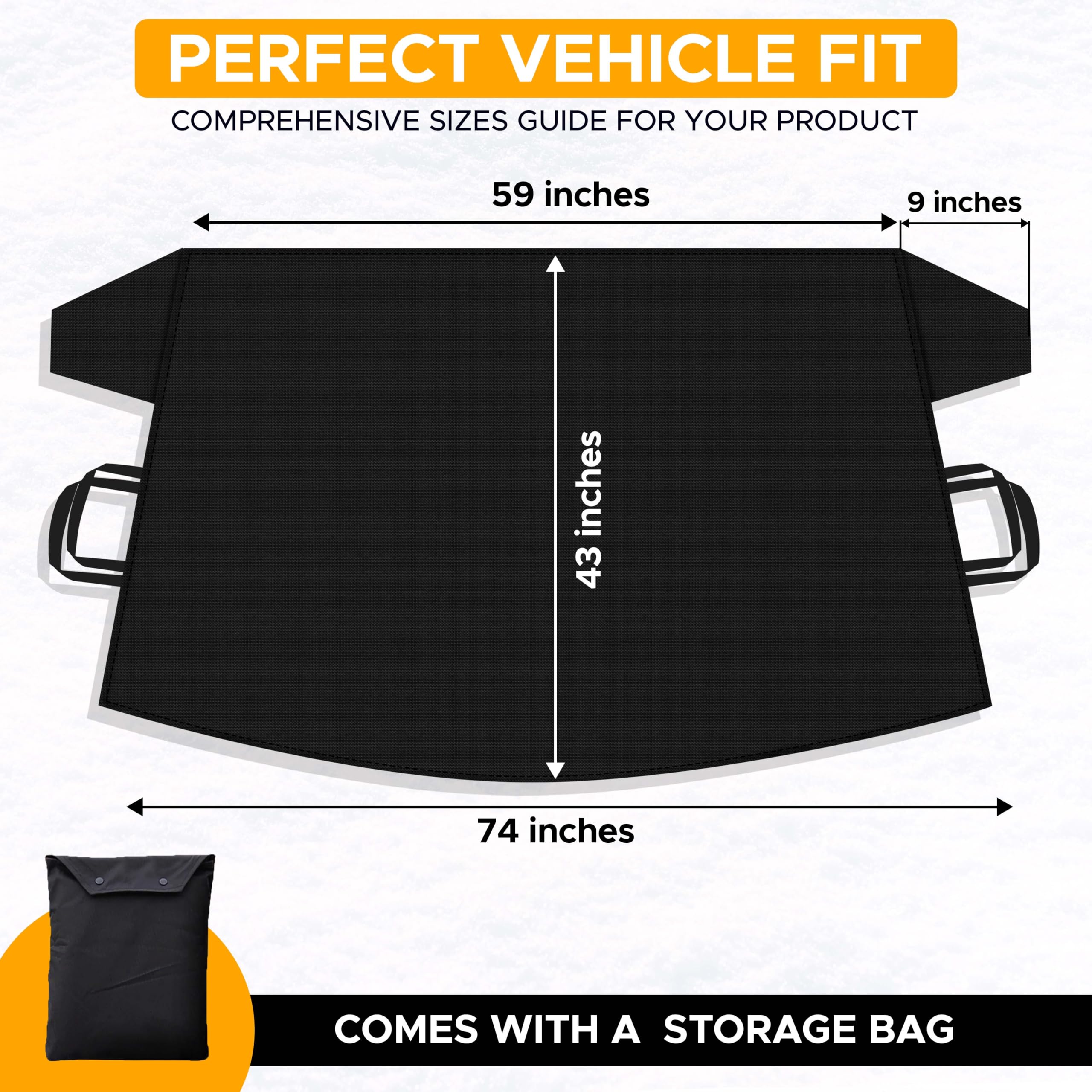 Econour Truck Windshield Cover For Ice And Snow | Durable Oxford Fabric | Frost Cover Suits For Suvs, Trucks, Station Wagons & M