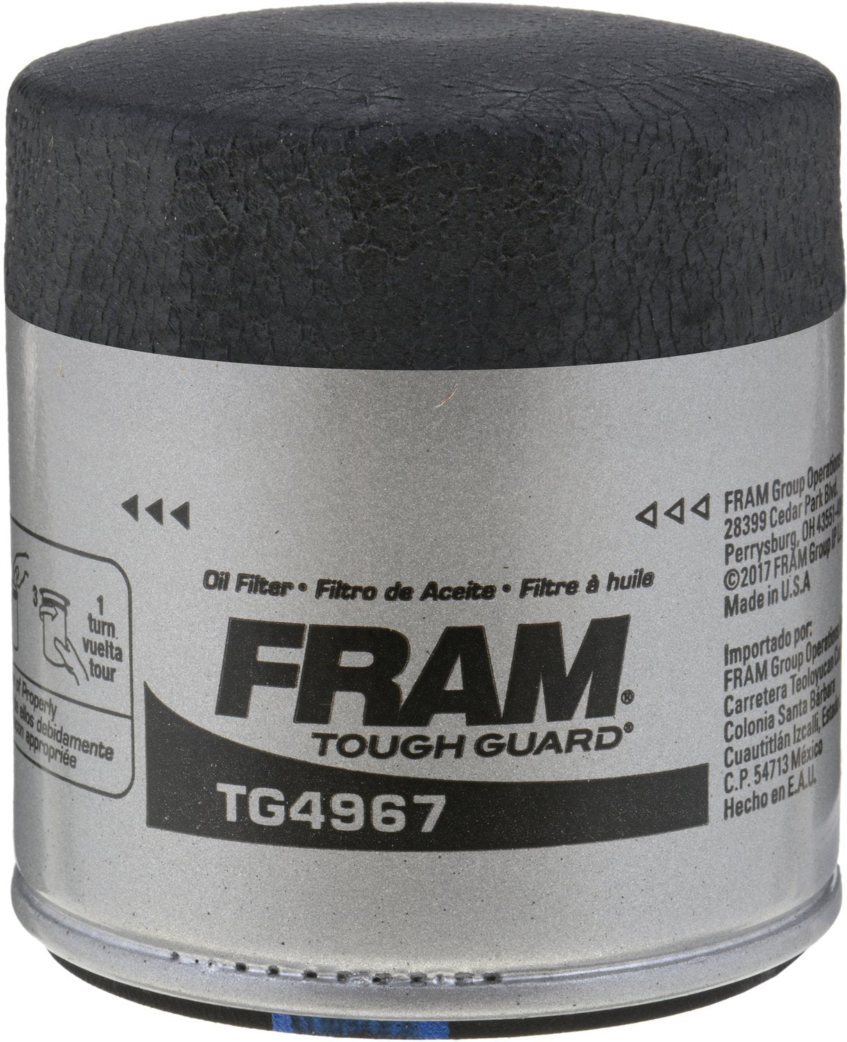 Fram Tough Guard Replacement Oil Filter Tg4967, Designed For Interval Full-Flow Changes Lasting Up To 15K Miles