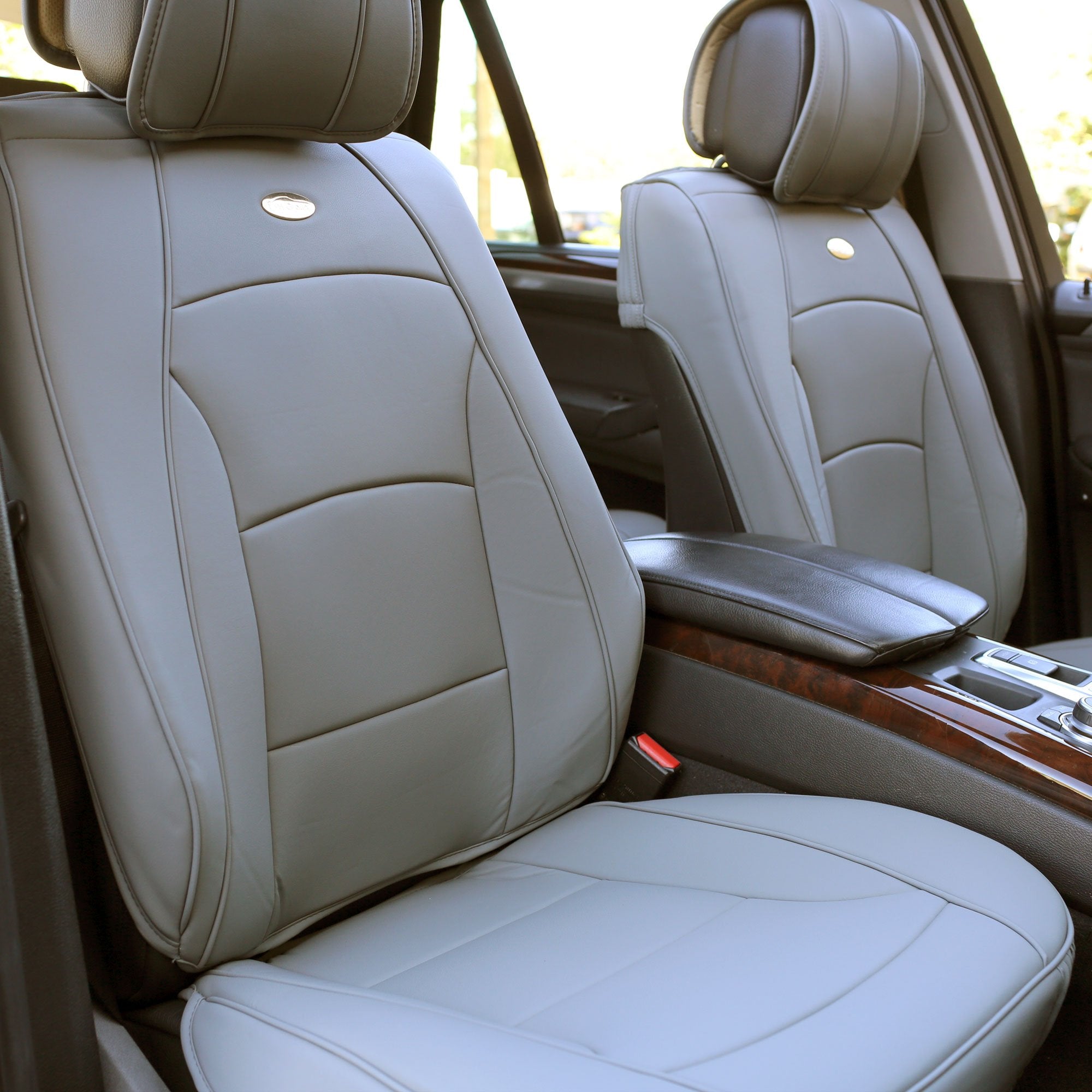 Fh Group Full Set Deluxe Leatherette Car Seat Cushions For Cars Trucks, Suv, Waterproof Seat Cover Cushion, Universal Fit, Seat