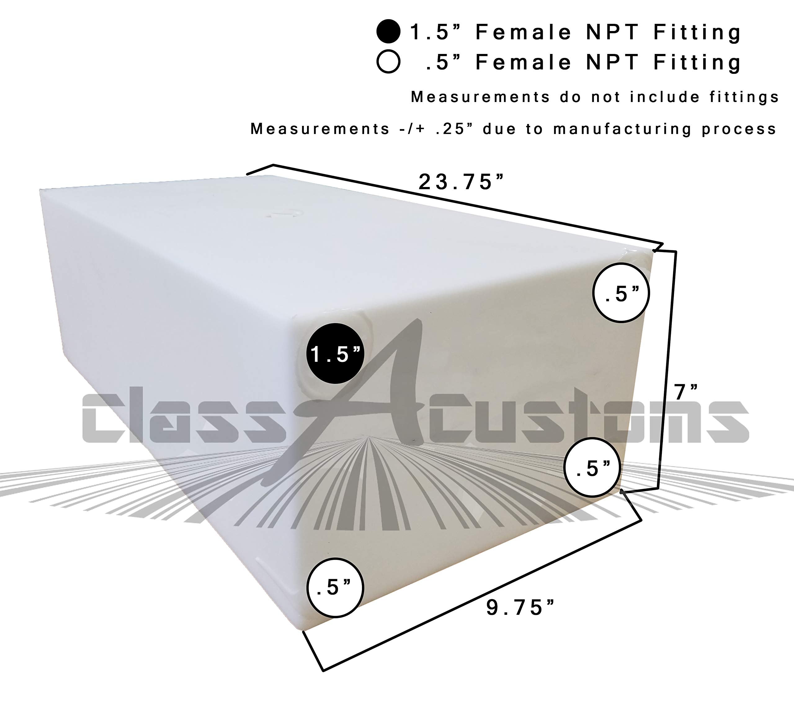 Class A Customs RV Holding Tank - 7 Gallon Fresh & Gray Water, Creamy White, Durable Polyethylene