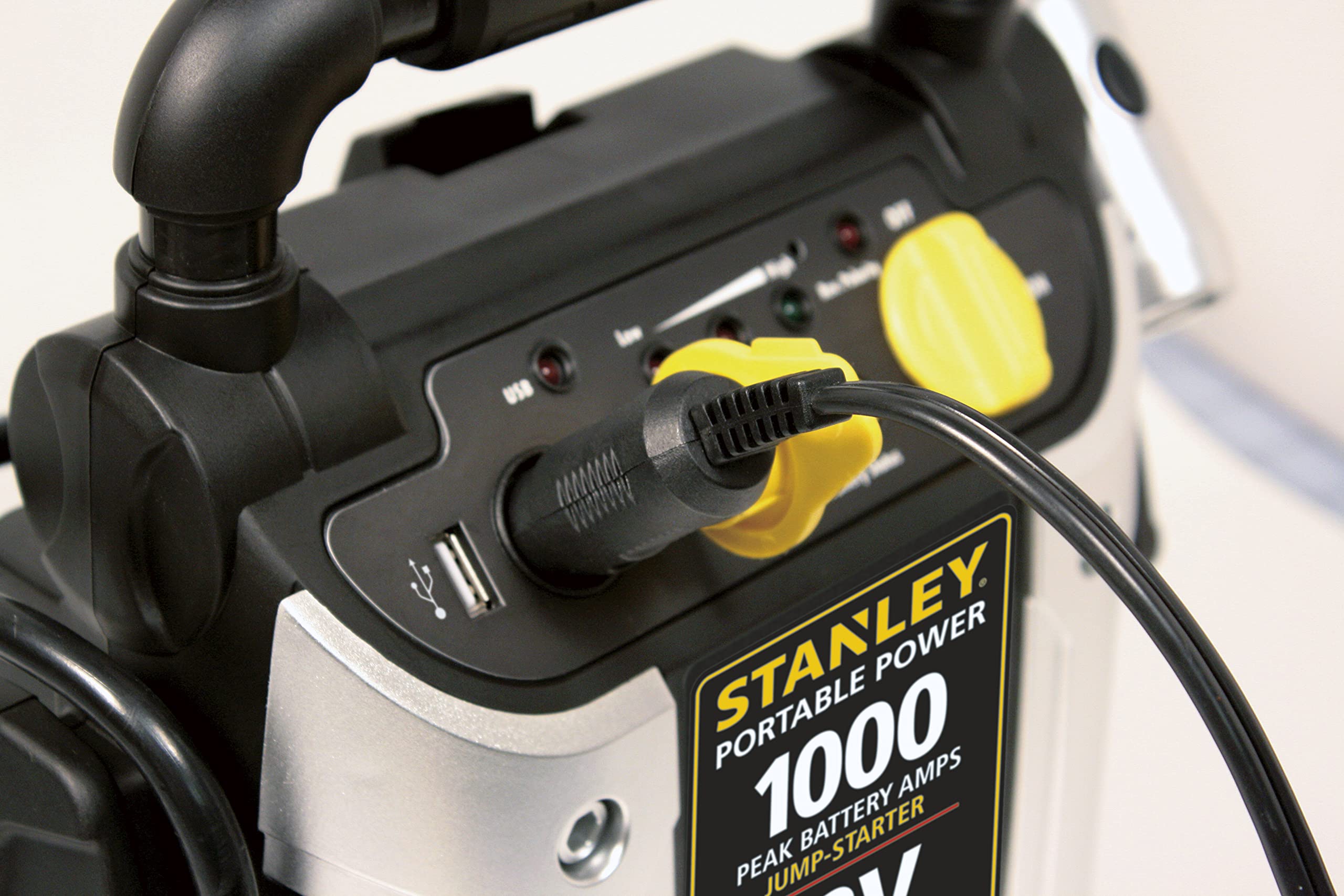 STANLEY J509 Portable Power Station Jump Starter 1000 Peak Amp, USB Port, Yellow/Black/Silver