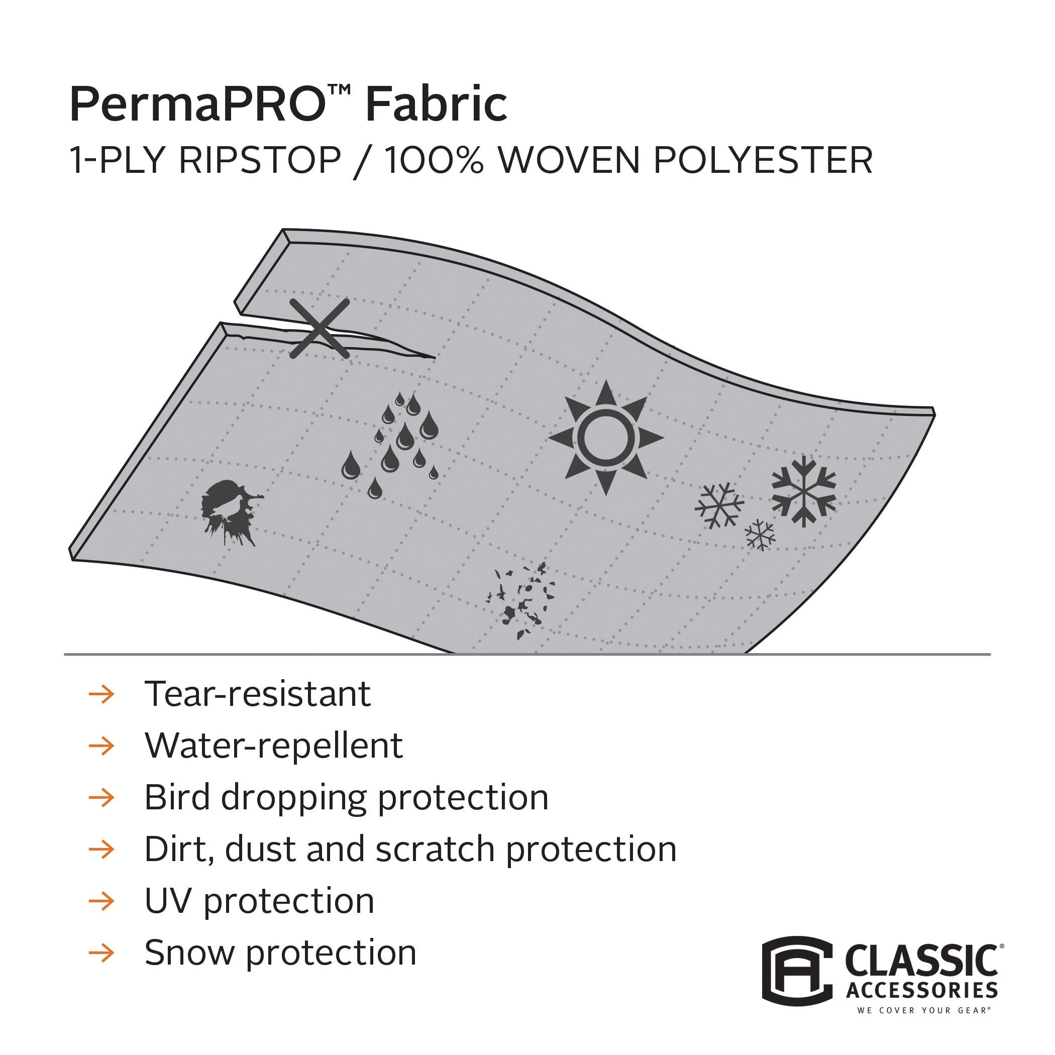 Classic Accessories Over Drive Permapro Deluxe Water-Repellent Camper Cover, Fits 10' - 12' Campers