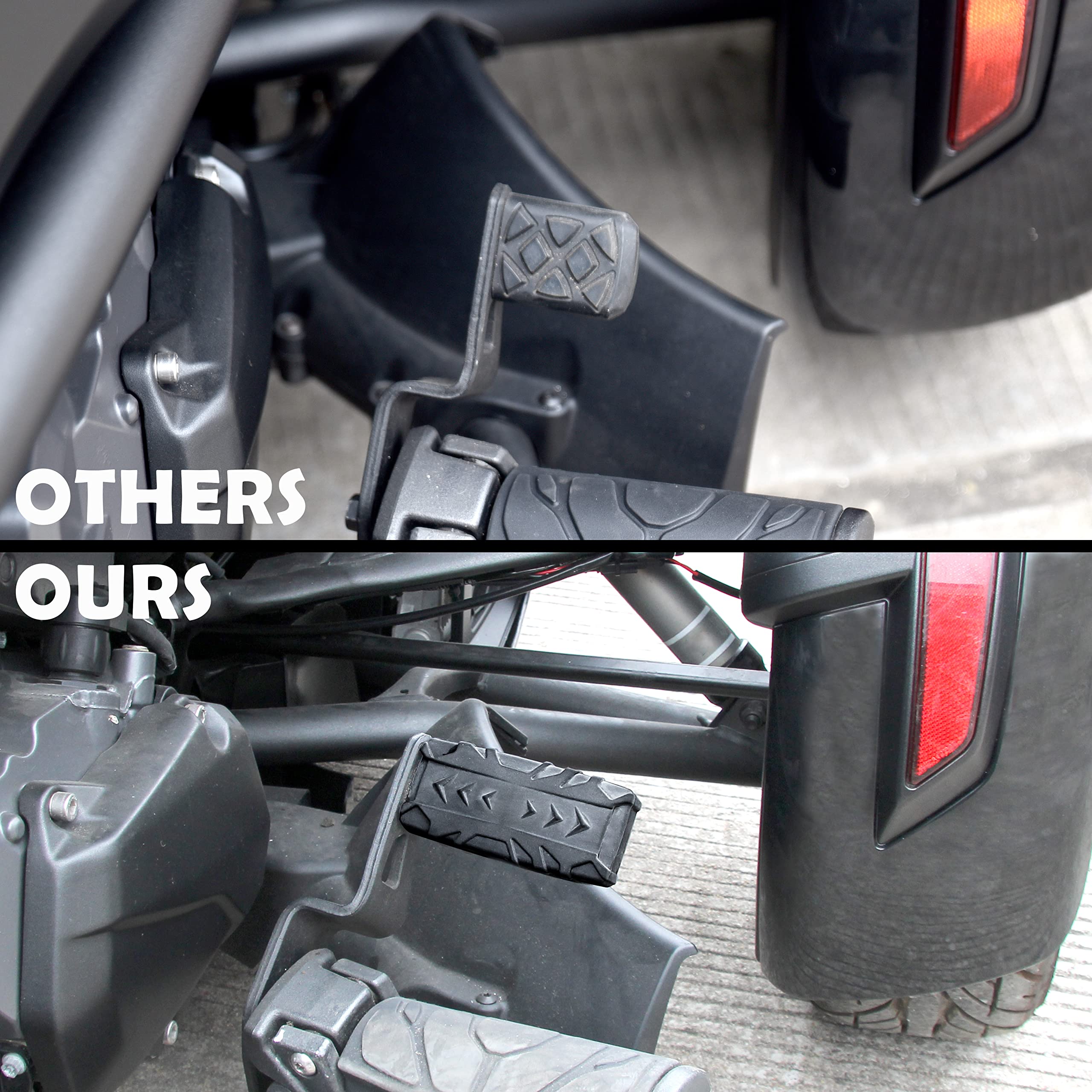 SAUTVS Black Extended Brake Pedal for Can-Am Spyder F3 - Rubber Foot Rest Peg, Model ZP-YJ-030603-098