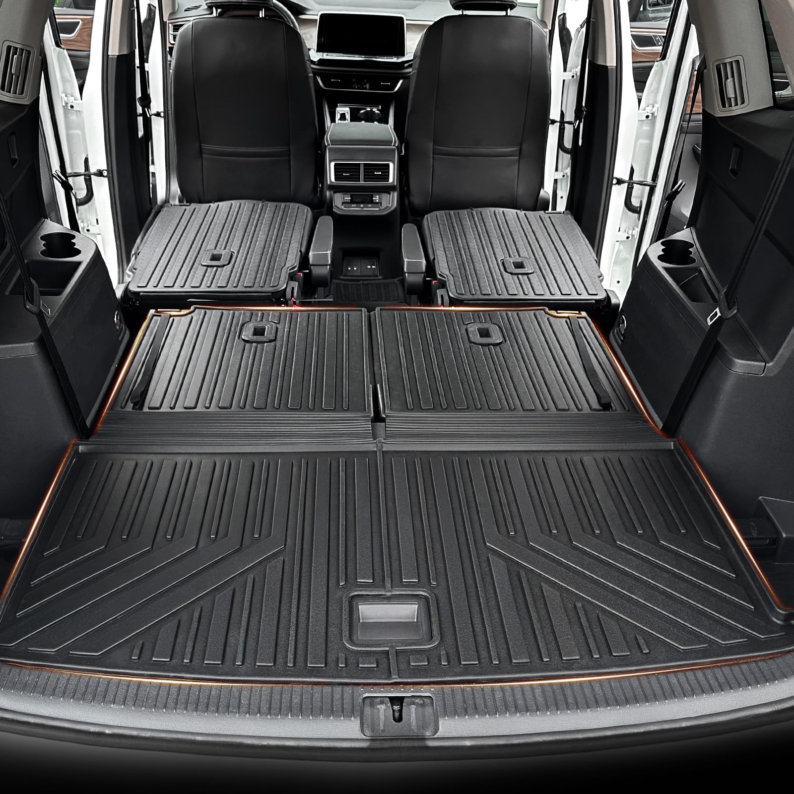 Joularise Cargo Mat With Backrest Mats For Volkswagen Vw Atlas 2018-2025 6/7 Seat Accessories(Not Fit Cross Sport), All Weather