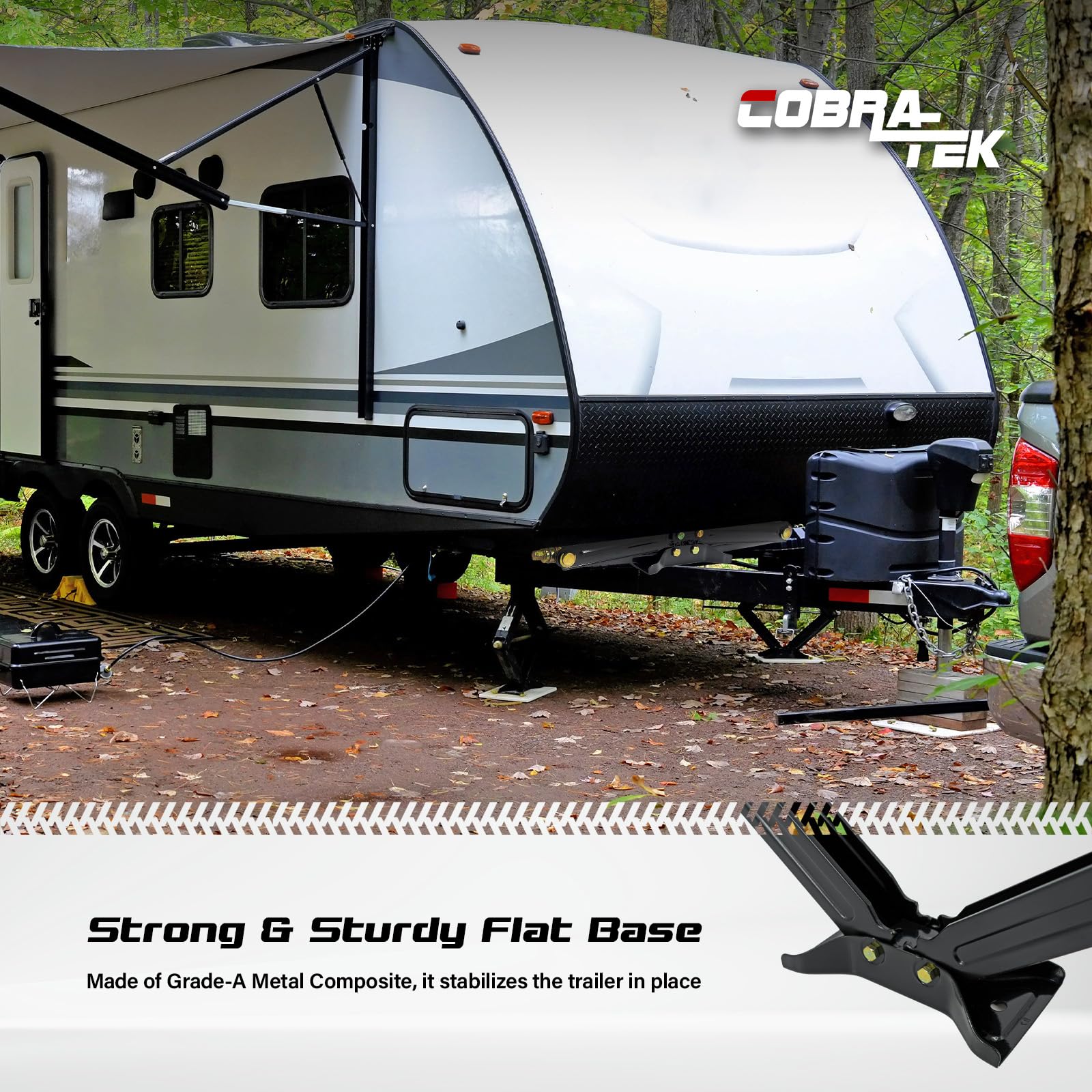Cobra-Tek Universal RV Camper Travel Trailer Stabilizer Leveling Scissor Jack, Bolt-on or Weld-on, 2500 lbs Load Capacity, 24''