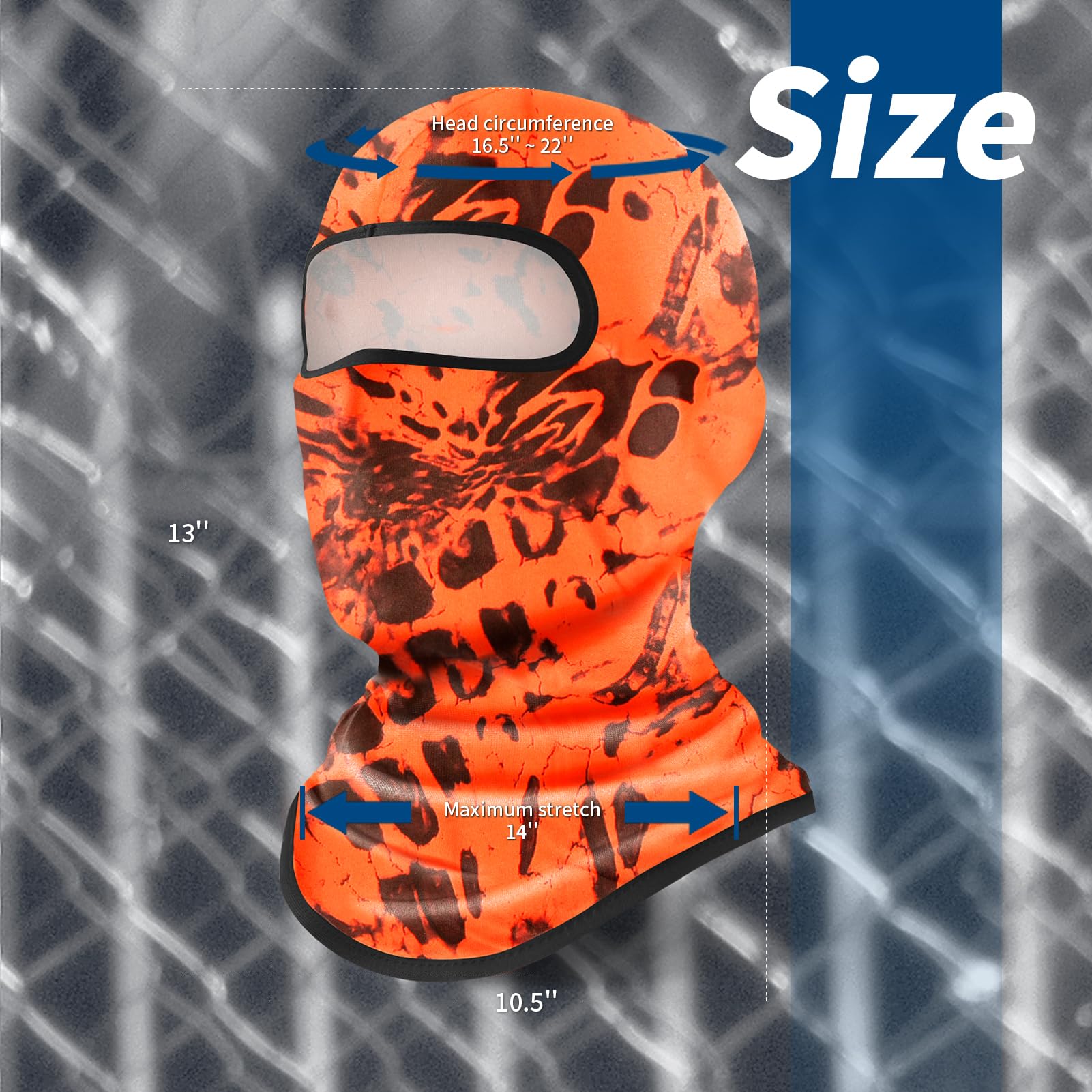 YESLIFE Orange Ski Mask Balaclava for Men & Women - One Size, UV & Wind Protection, Model T41yl011XOG