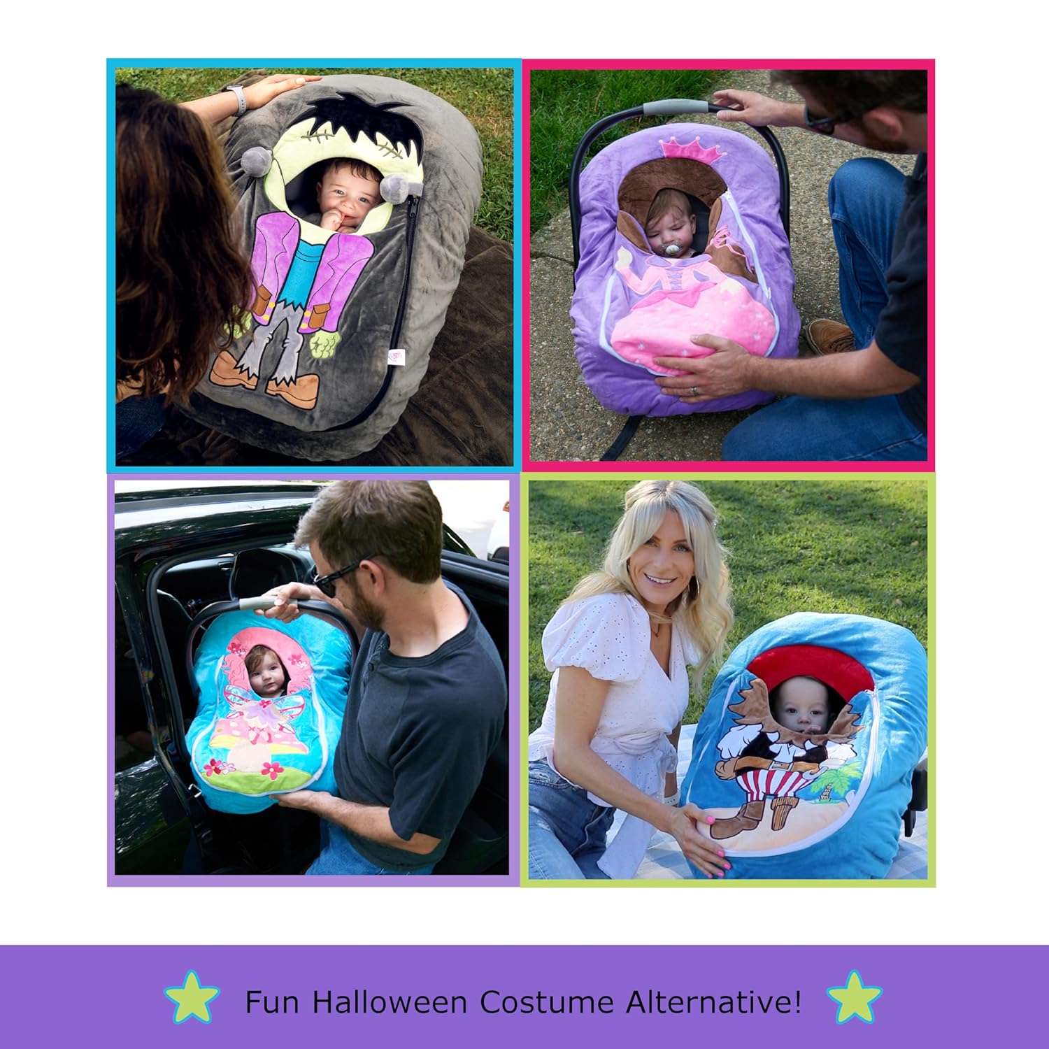 Car Seat Cuties, Baby Car Seat Cover, Stretchy Universal Fit Infant Car Seat Carrier Cover for Baby Boys and Girls, Soft & Warm Baby Blanket Style Car Seat Cover, Infant Costume