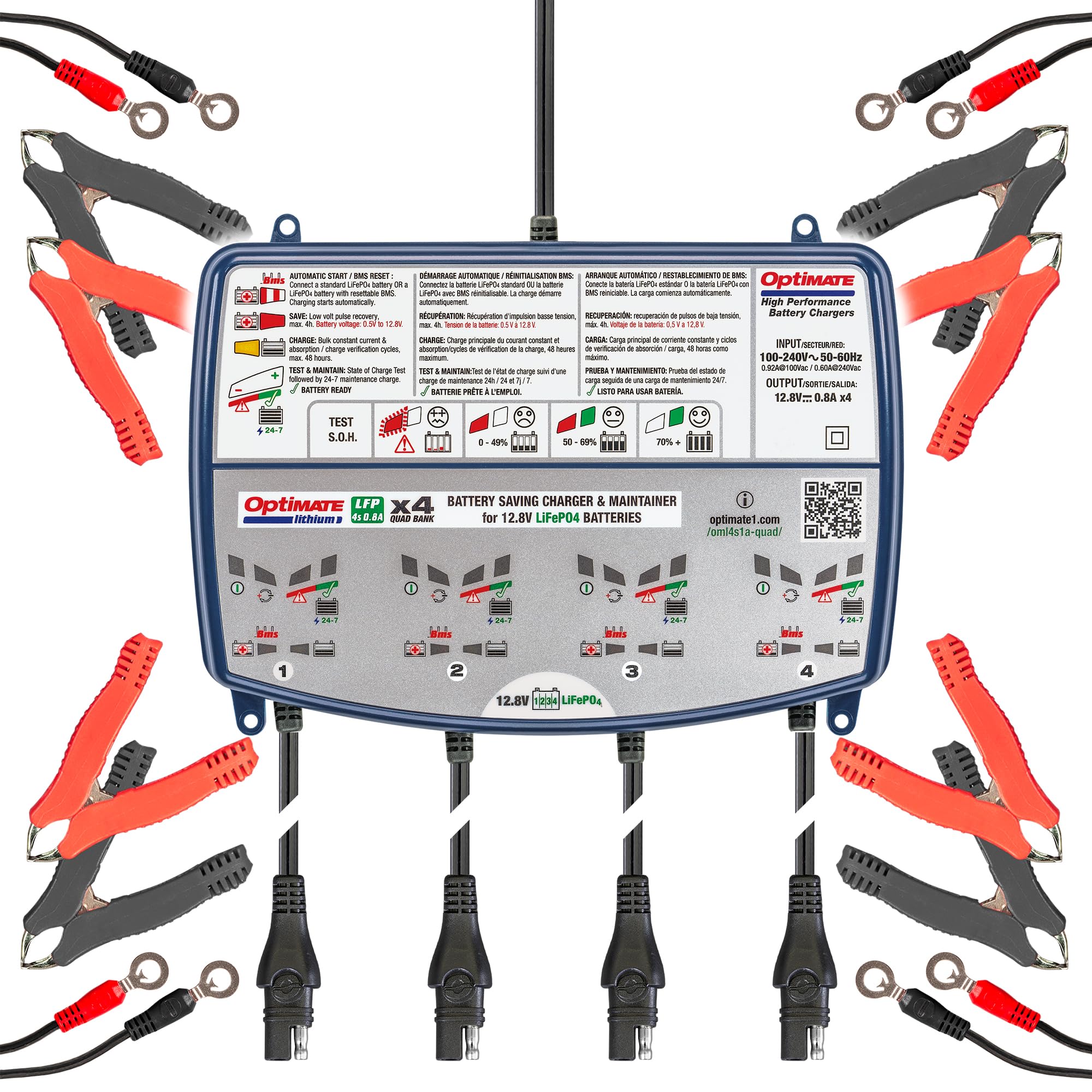 Optimate Tm-291 Lithium 4S 5A 10-Step 12.8V 5A Sealed Battery Saving Charger & Maintainer