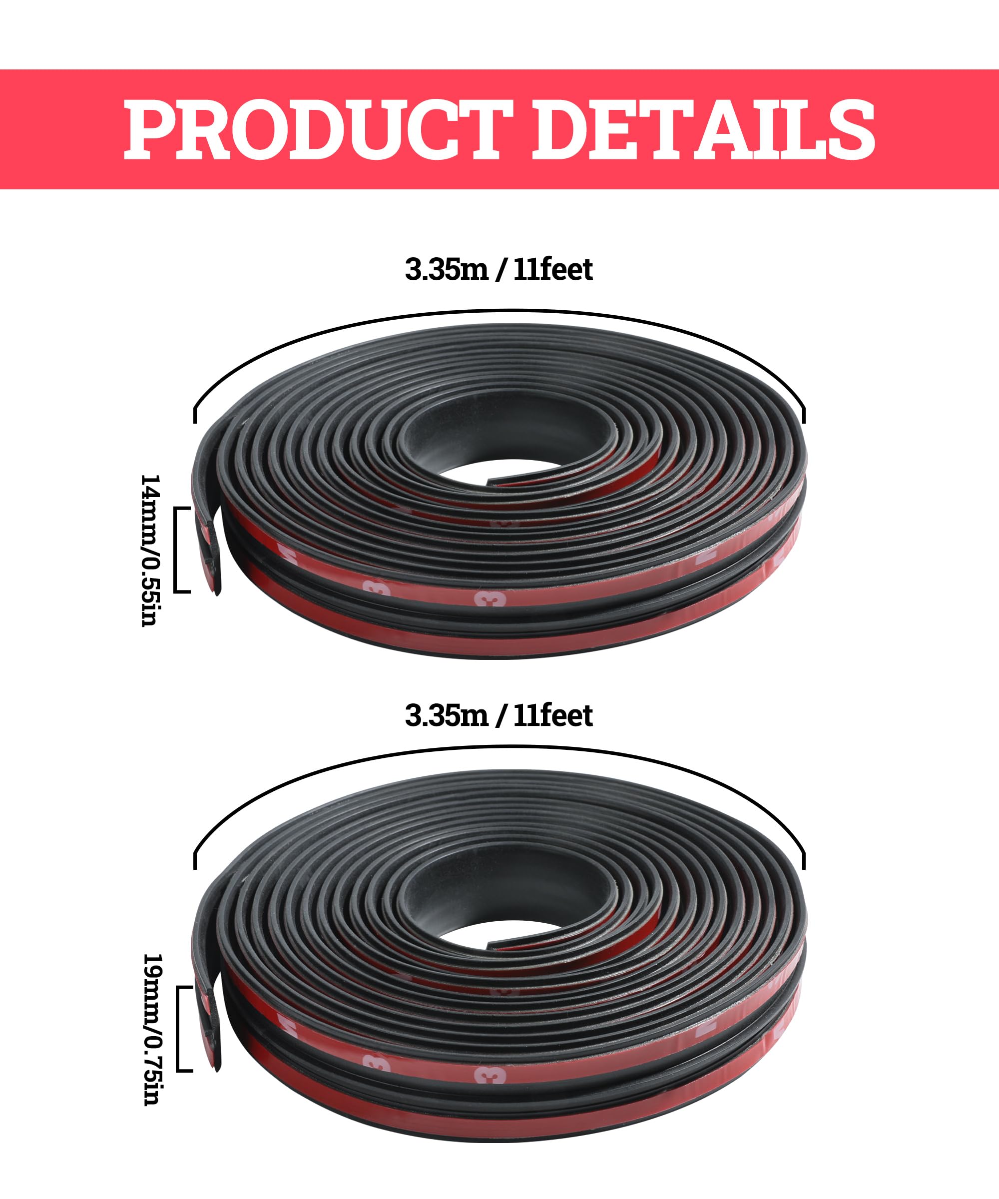 Zlirfy 22Ft Car Windshield Rubber Seal,Car Windshield Seal Strip,T Shape Automotive Weather Stripping for Front Rear Windshield,